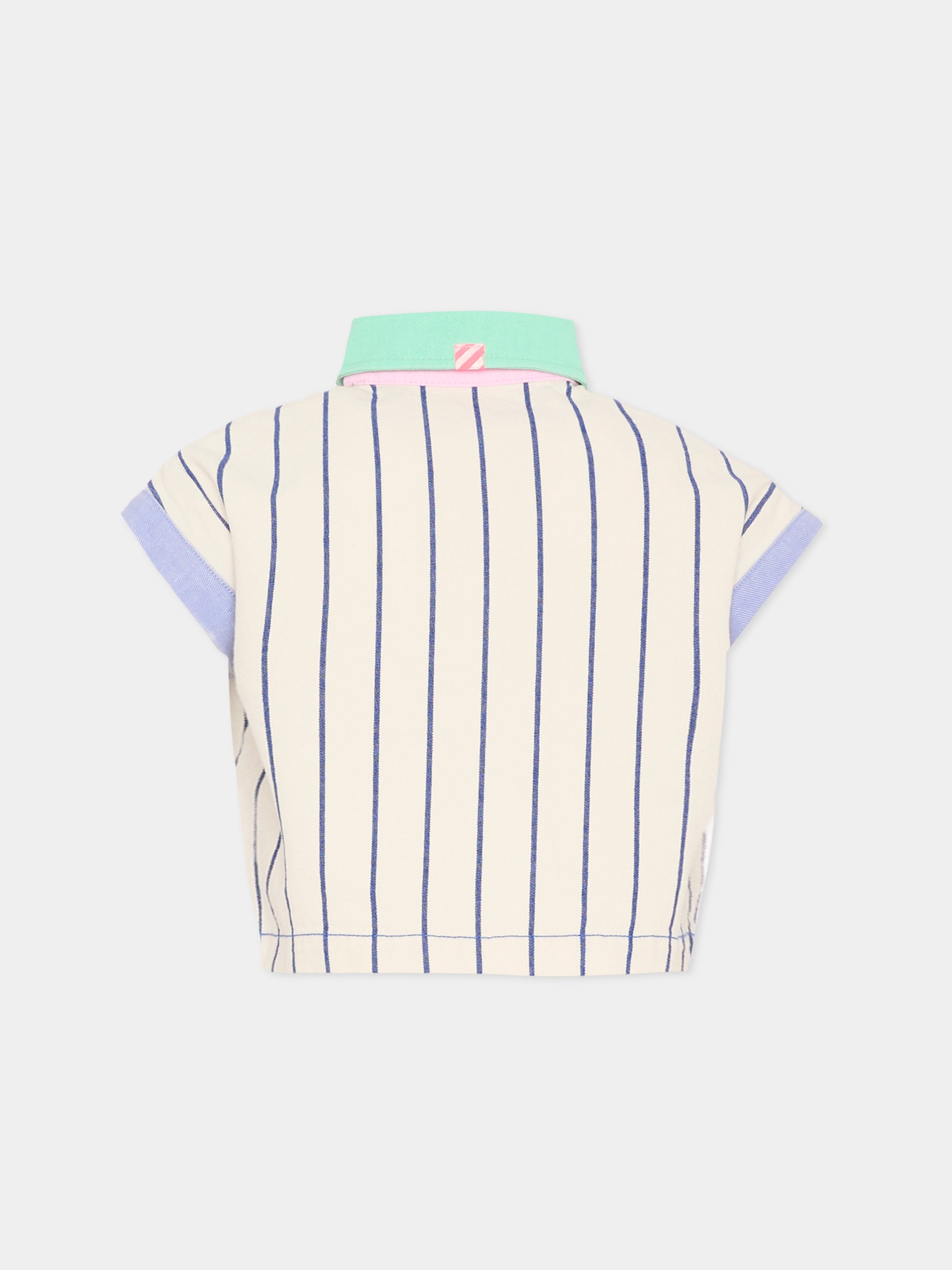 Camicia multicolor per bambina a righe,Billieblush,U21858 N48
