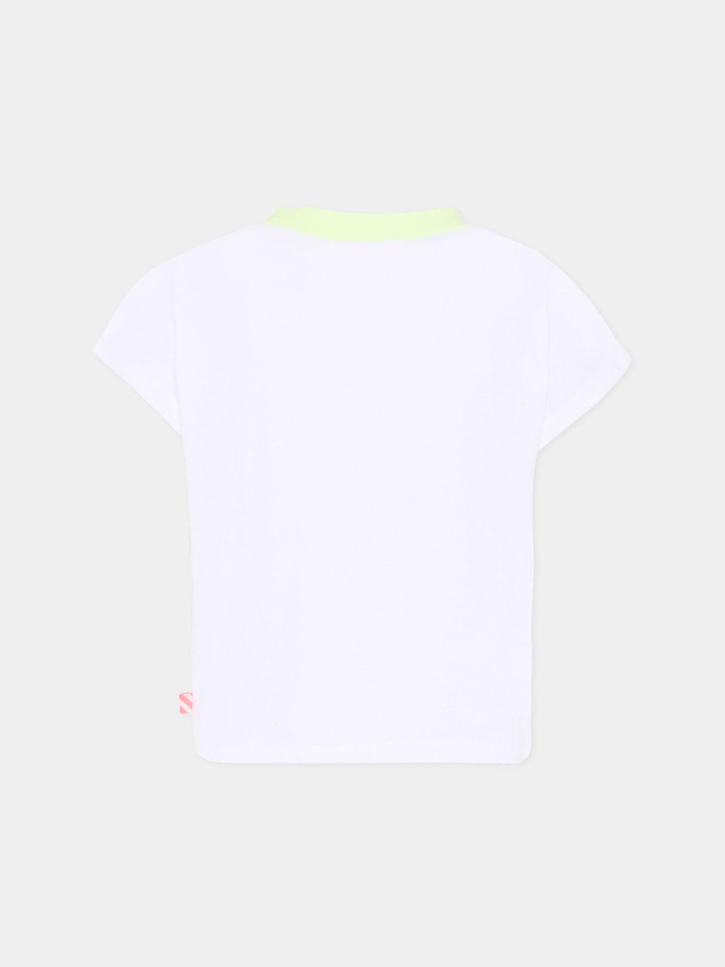 T-Shirt bianca per bambina con strass,Billieblush,U21933 10P