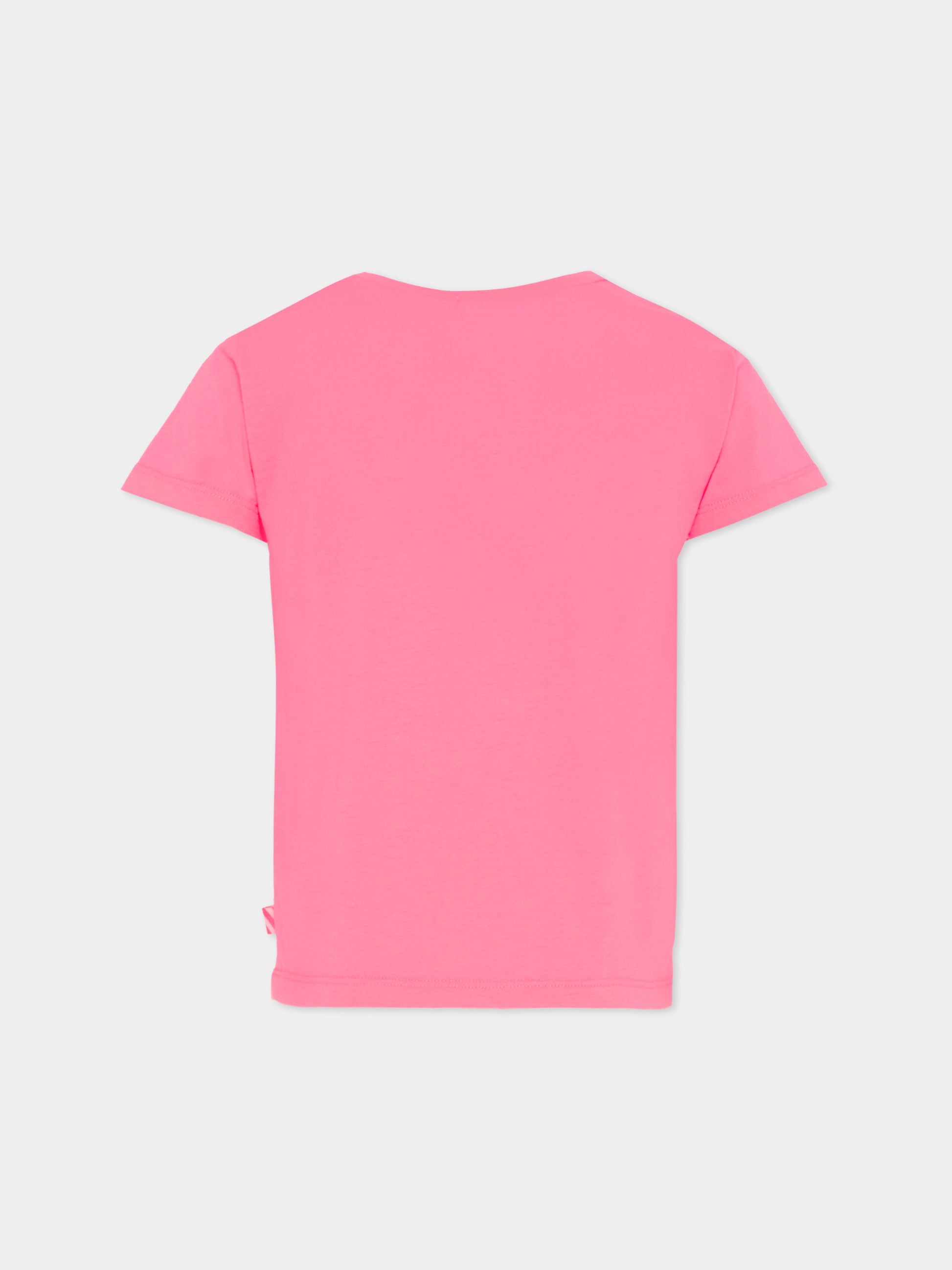 T-shirt rosa per bambina con scritta,Billieblush,U21957 499