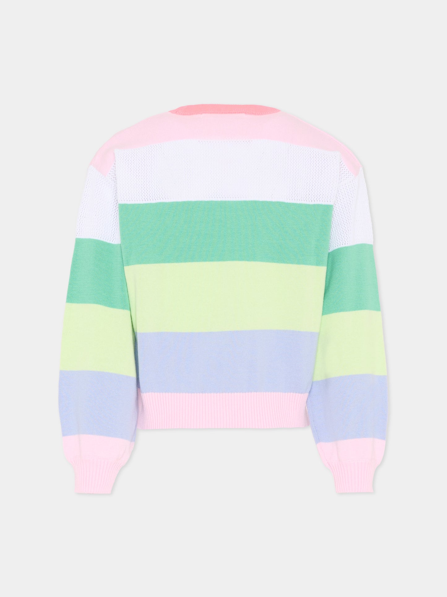 Maglione multicolor per bambina a righe,Billieblush,U21971 Z41