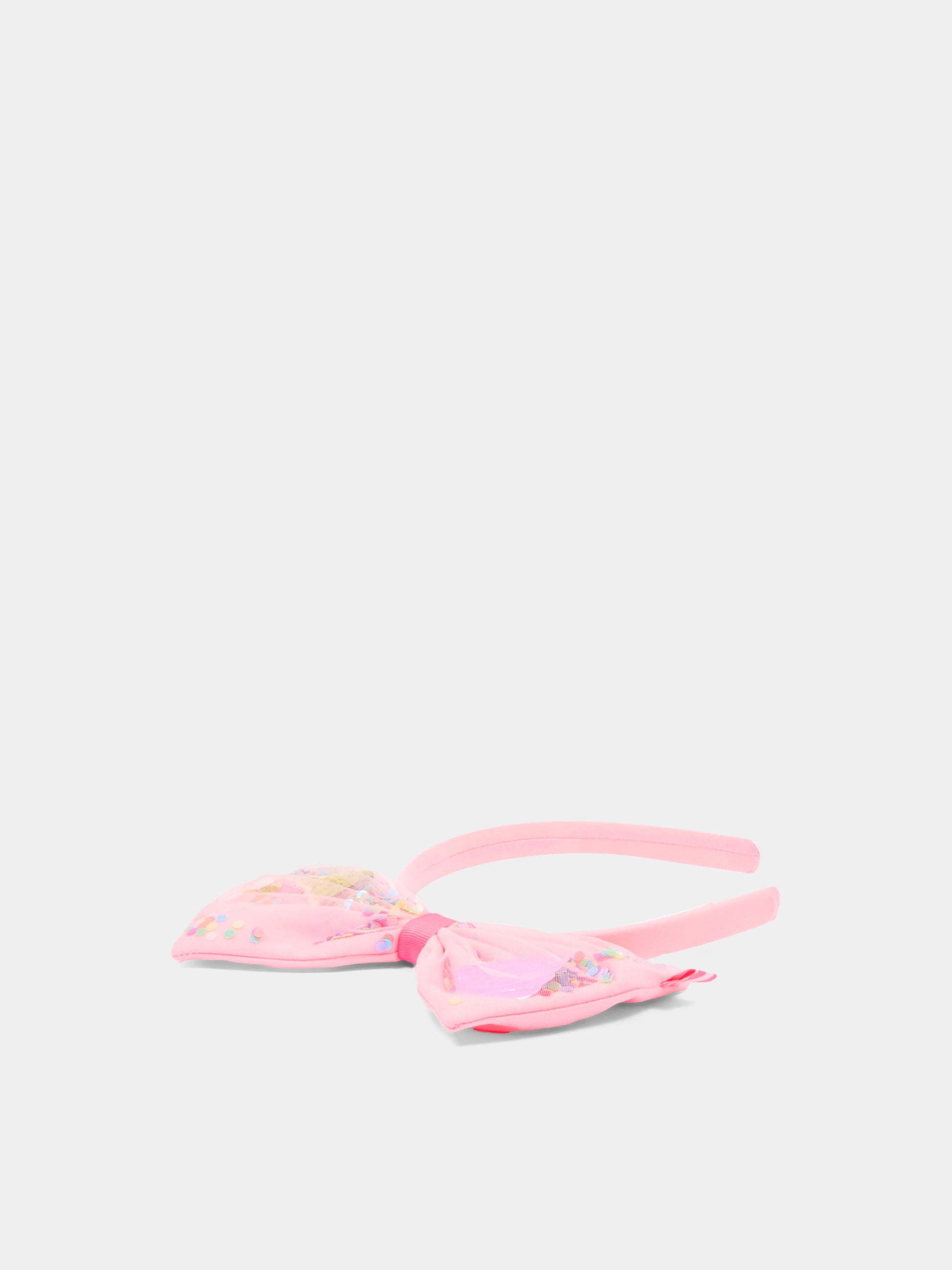 Cerchietto rosa per bambina con fiocco,Billieblush,U22053 44L