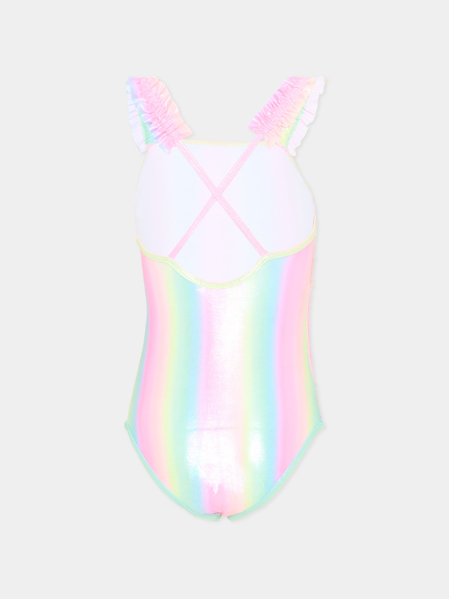 Costume intero multicolor per bambina con paillettes,Billieblush,U22200 Z41