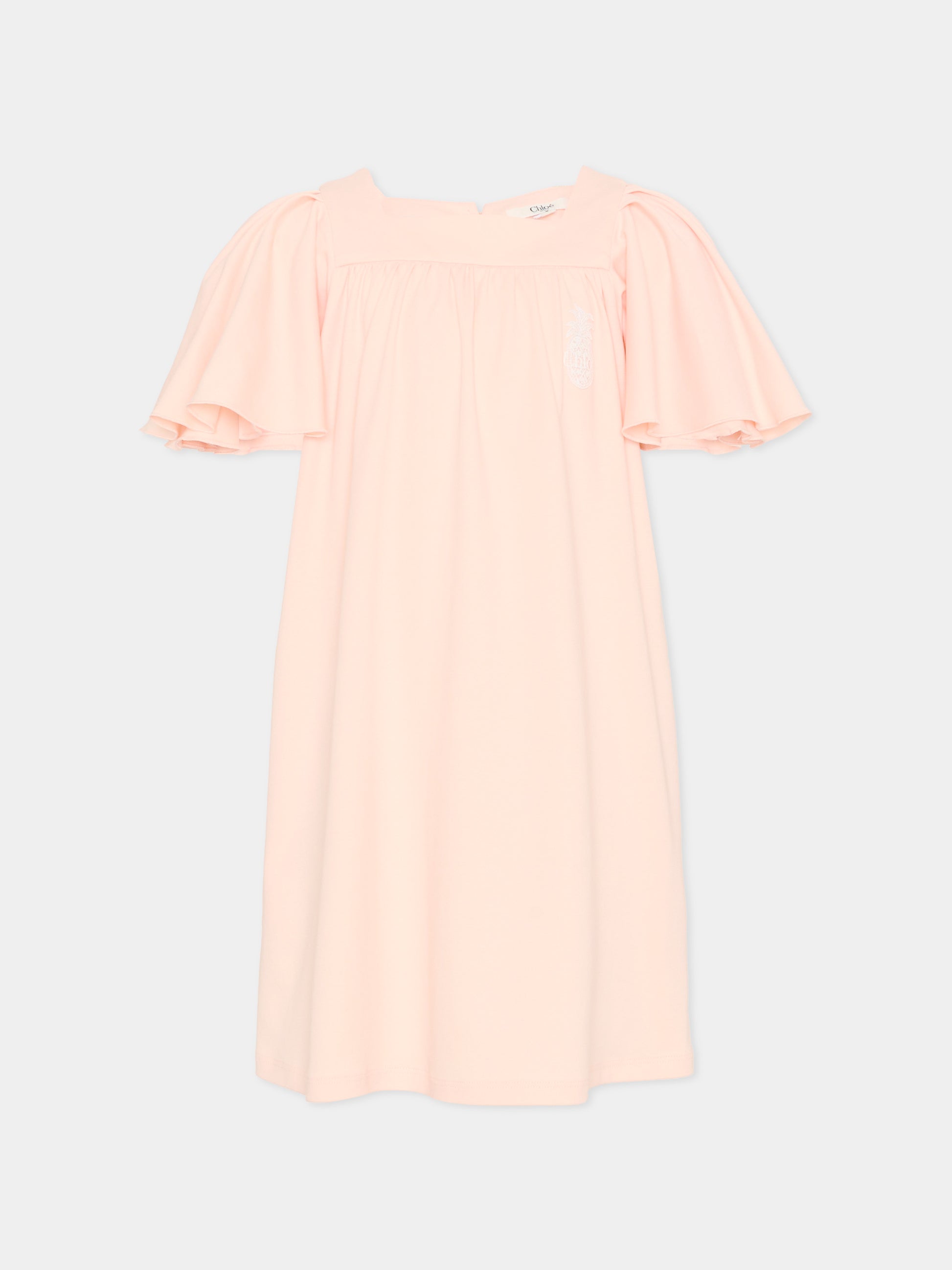 Vestito rosa per bambina con ananas,Chloé Kids,C20818 46J
