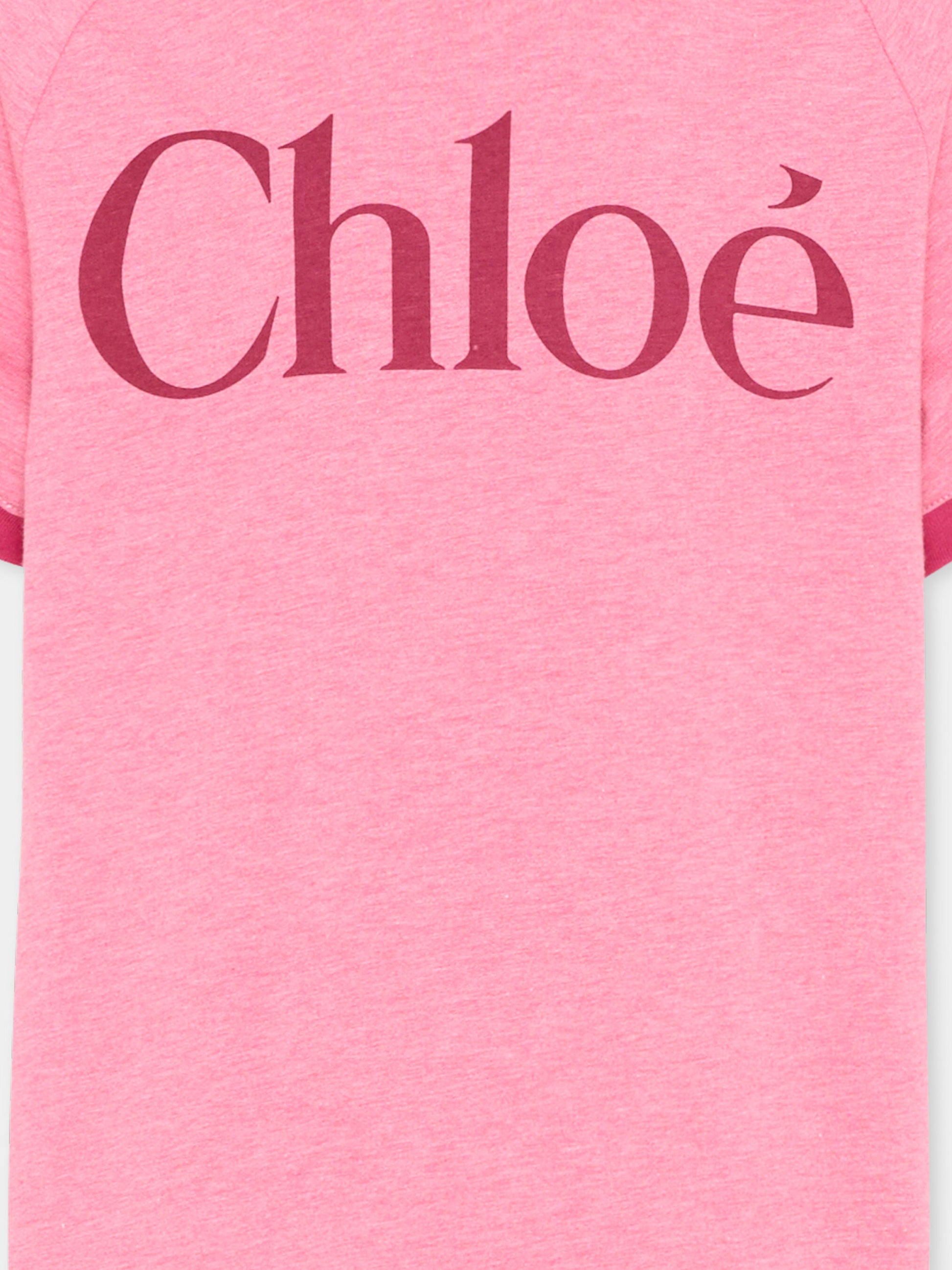 Vestito rosa con logo per bambina,Chloé Kids,C20819 F04
