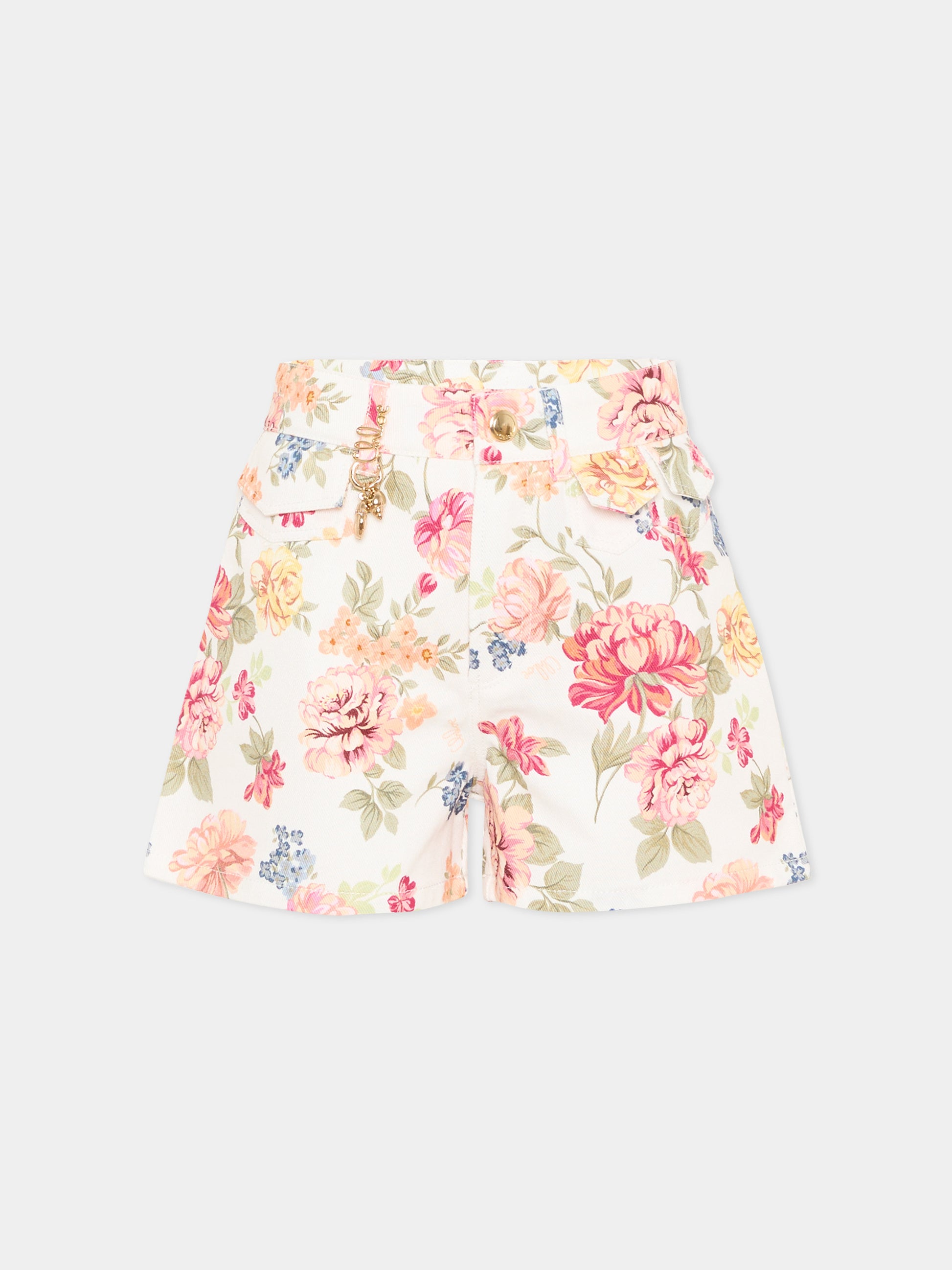 Shorts multicolor floreali per bambina,Chloé Kids,C20849 S95