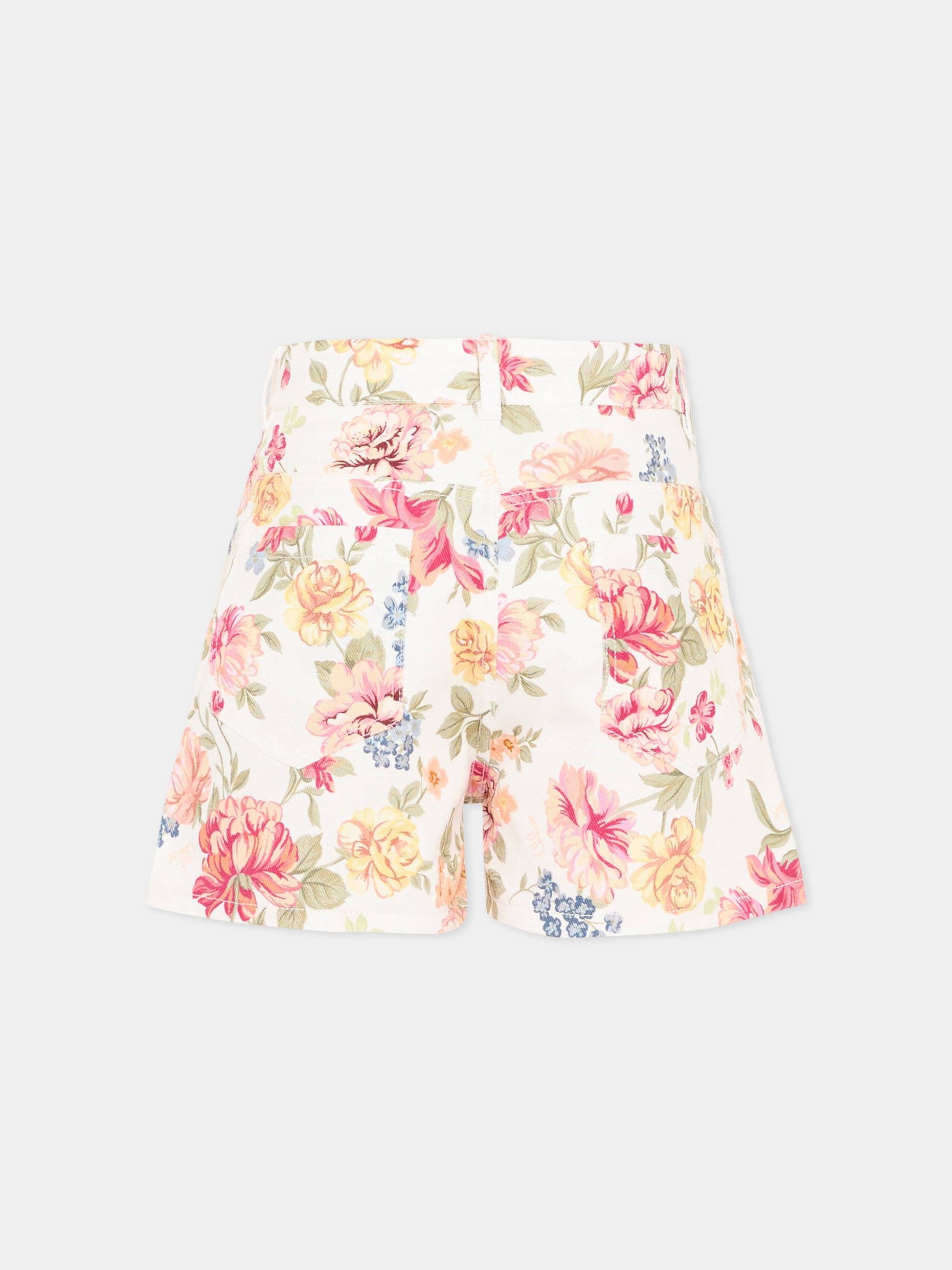 Shorts multicolor floreali per bambina,Chloé Kids,C20849 S95