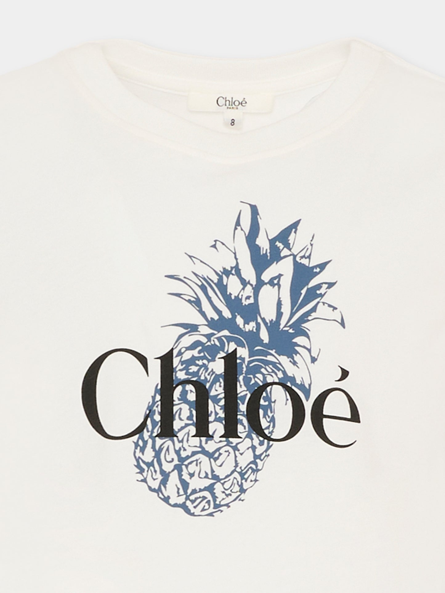 T-shirt avorio per bambina con ananas,Chloé Kids,C20855 117