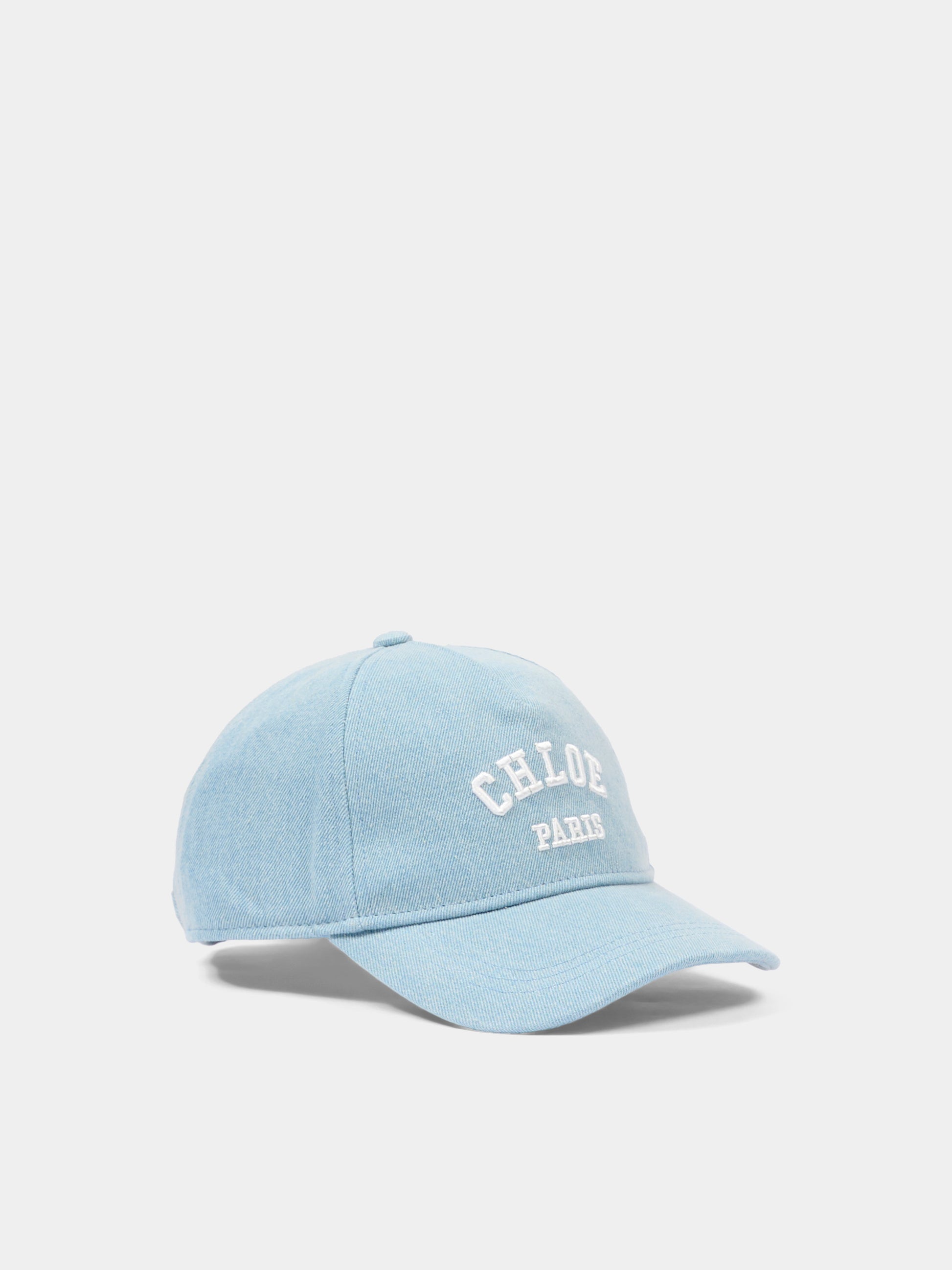 Cappello con visiera denim per bambina con logo,Chloé Kids,C20869 Z10
