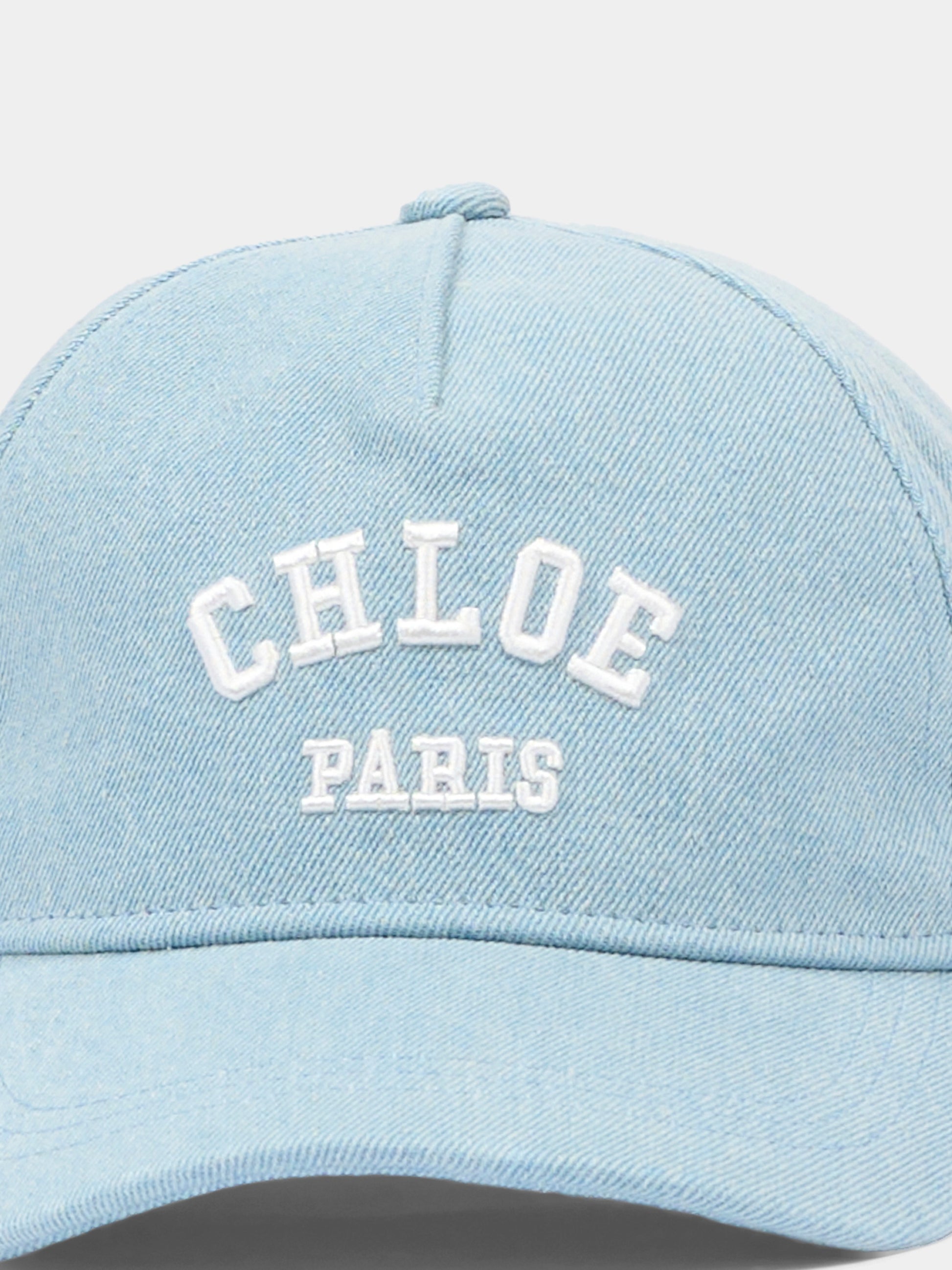 Cappello con visiera denim per bambina con logo,Chloé Kids,C20869 Z10