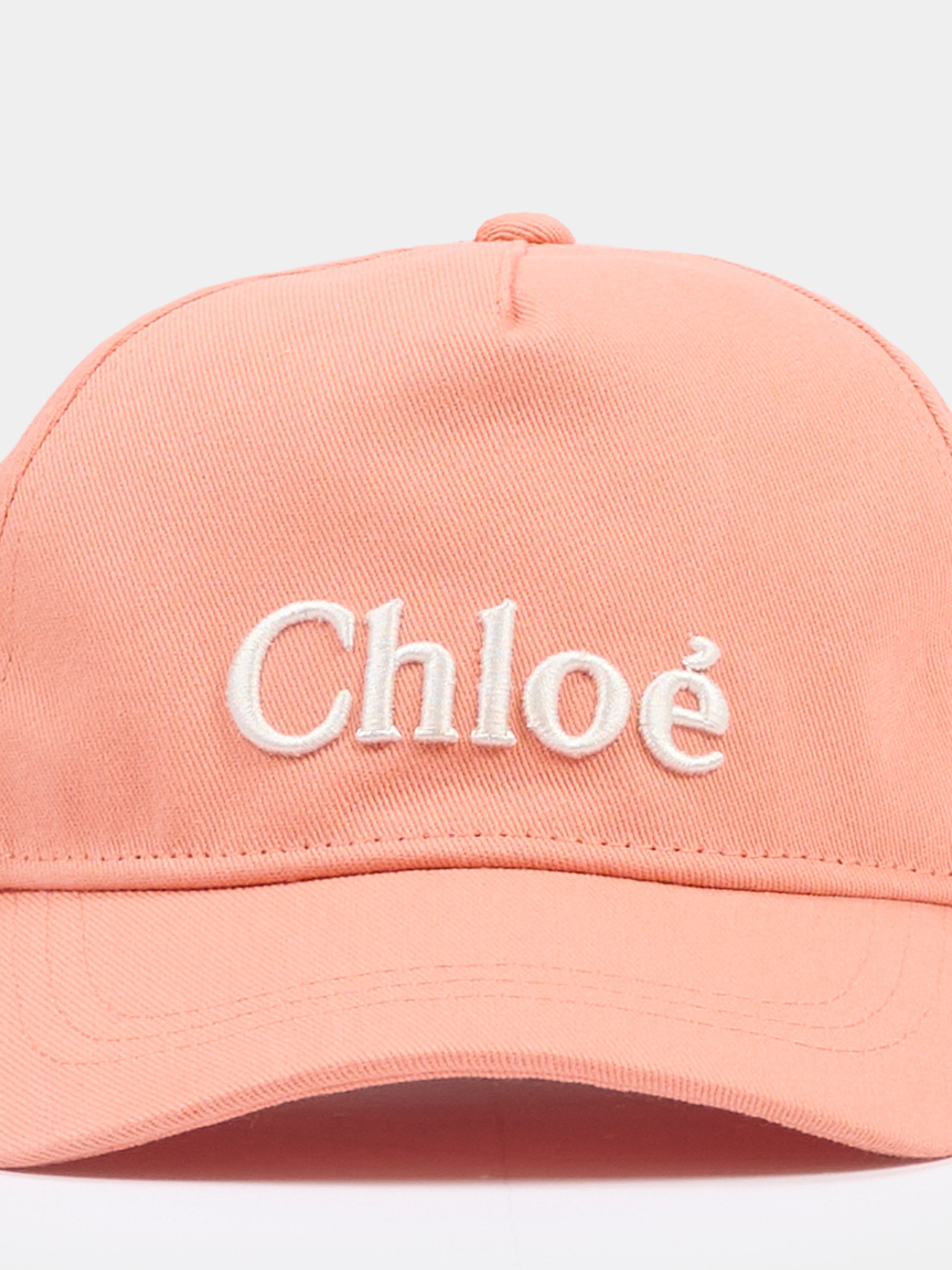 Cappello arancione per bambina con logo ricamato,Chloé Kids,C20871 43A