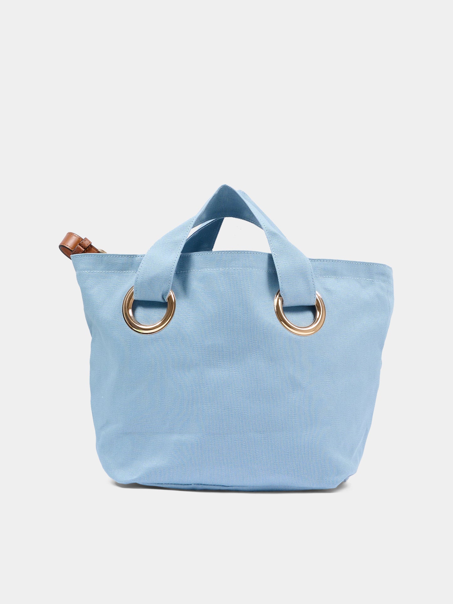 Borsa celeste per bambina con logo ricamato,Chloé Kids,C20872 821