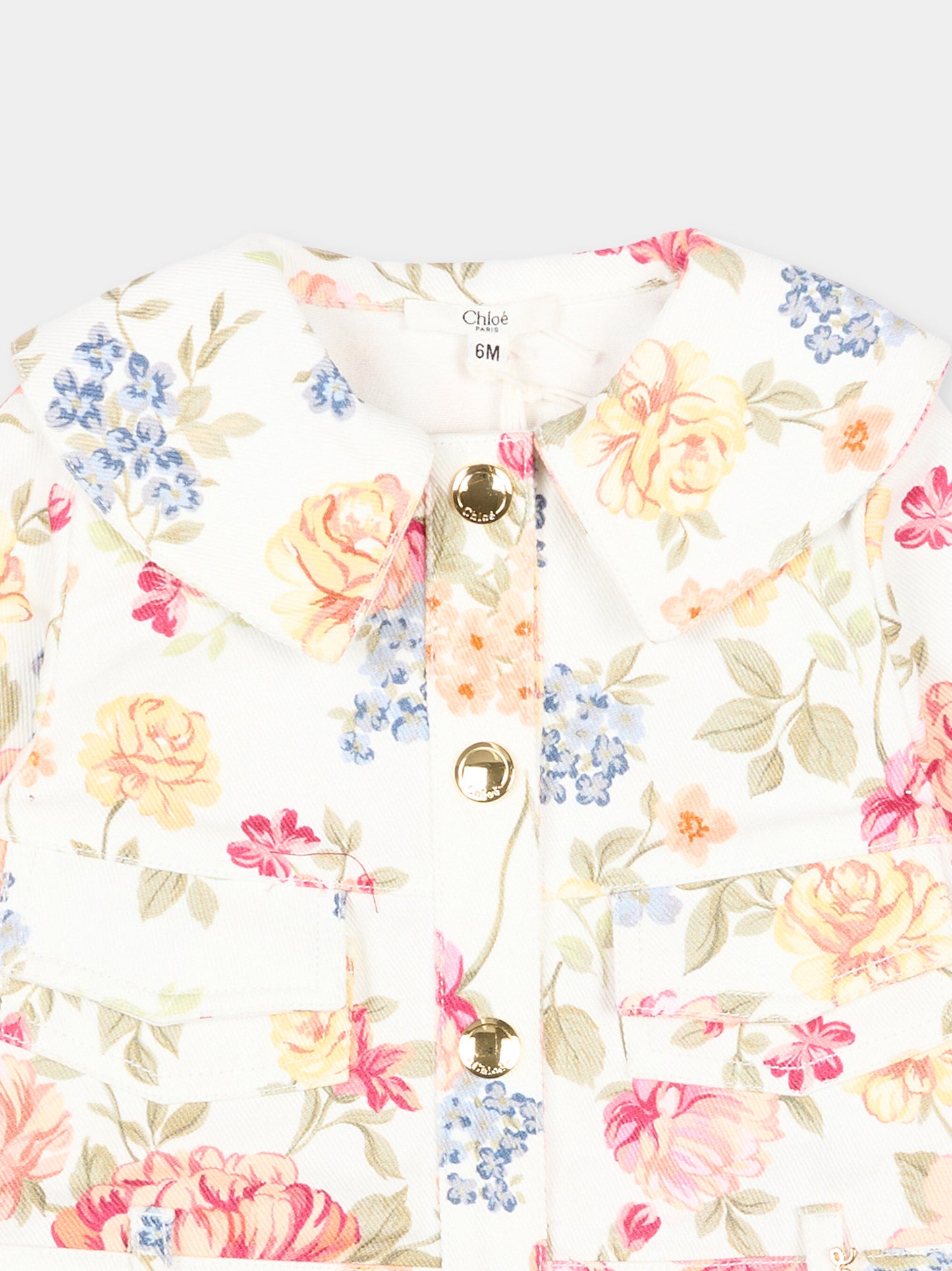 Giubbotto multicolor per neonata floreale,Chloé Kids,C20907 S95