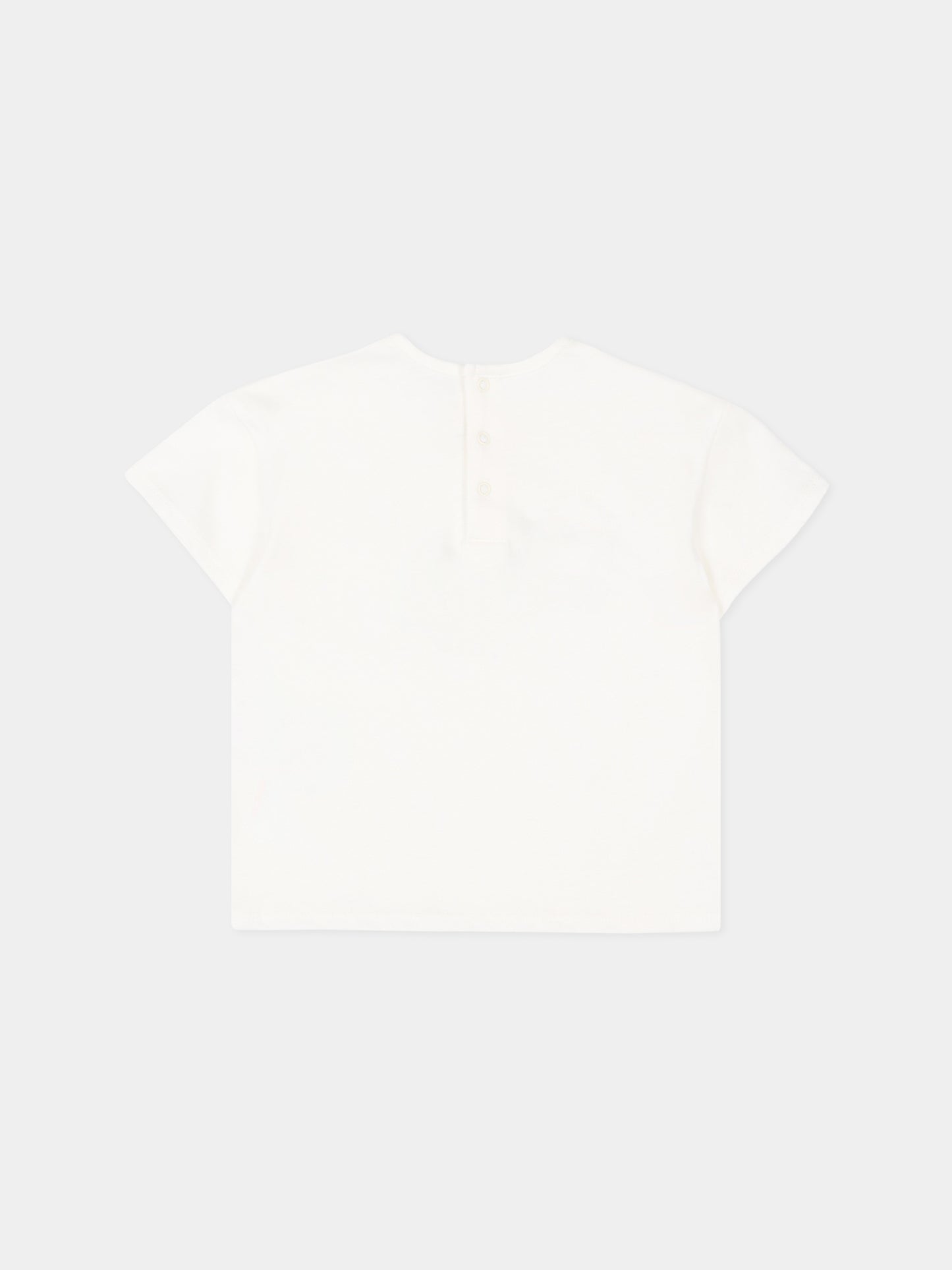 T-Shirt avorio per neonata con logo,Chloé Kids,C20910 117
