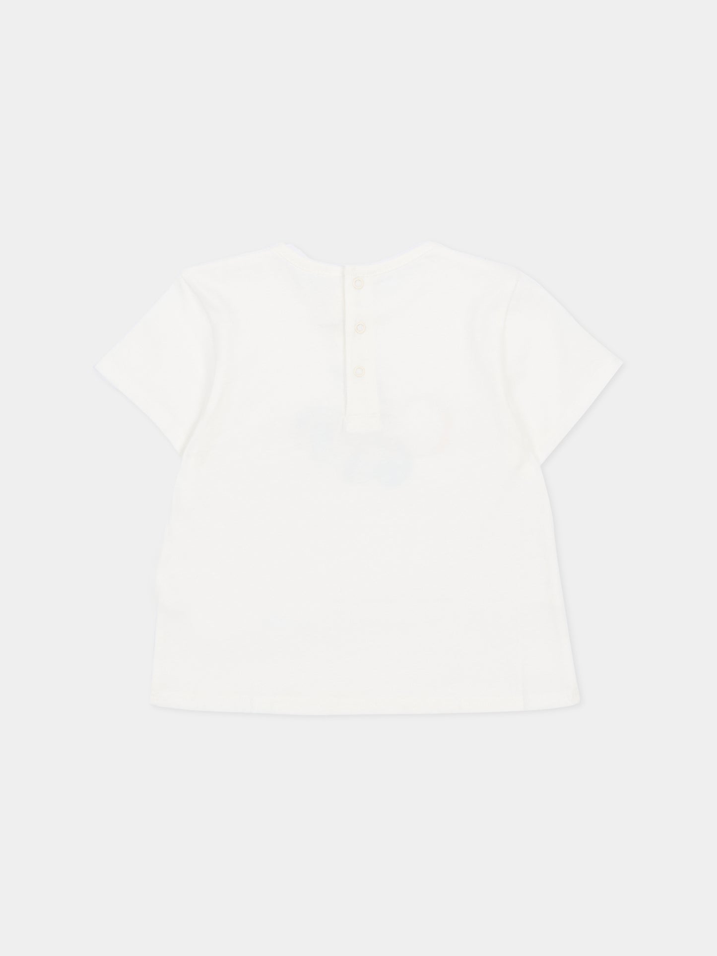 T-shirt avorio per neonata con conchiglie,Chloé Kids,C20912 117