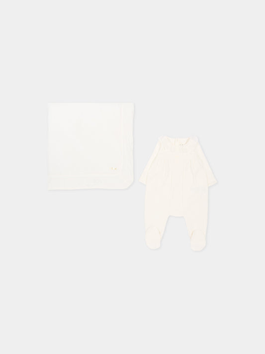 Set tutina avorio per neonata con pizzo,Chloé Kids,C20925 117