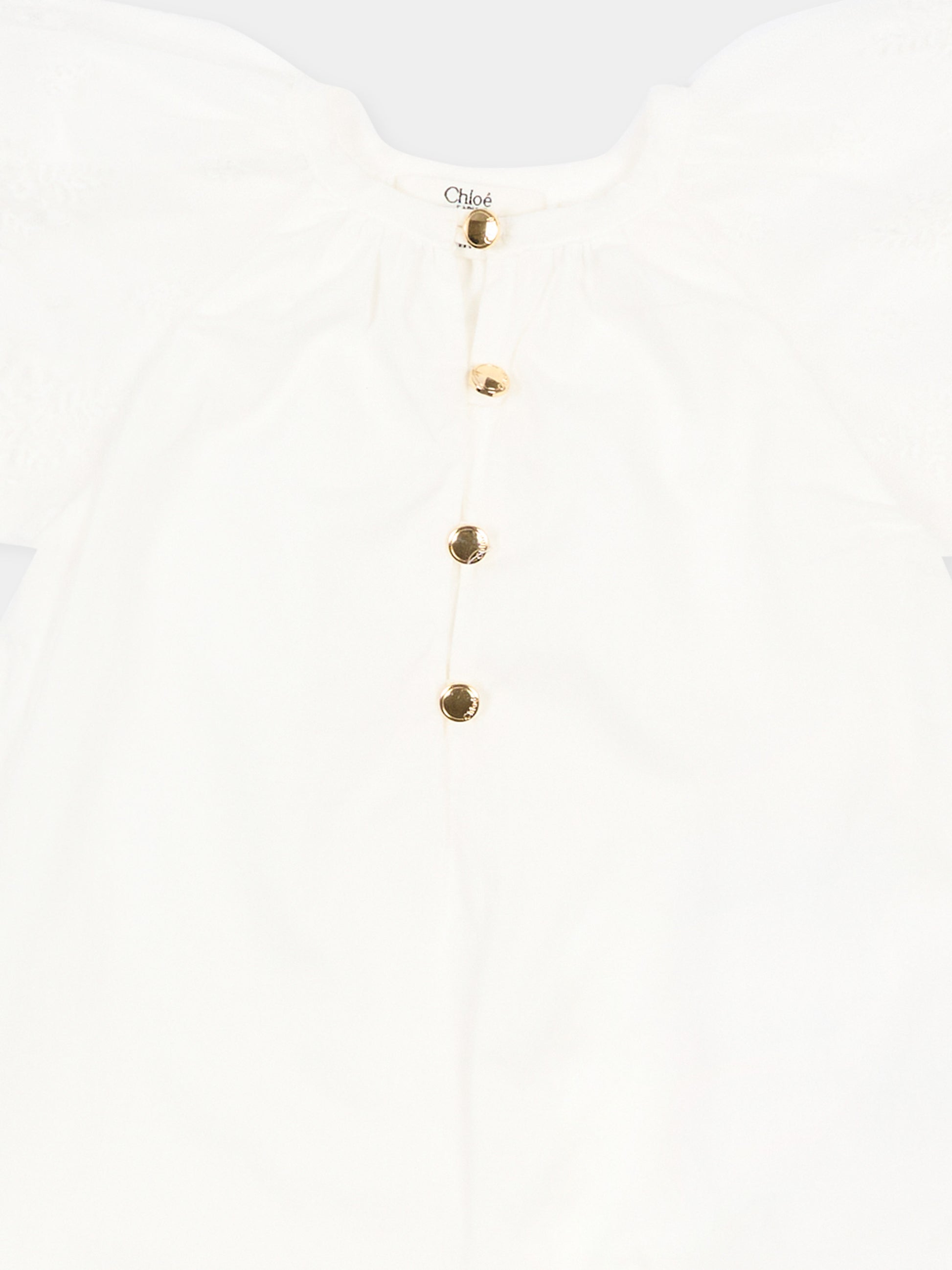 Pagliaccetto avorio per neonata con pizzo,Chloé Kids,C20928 117