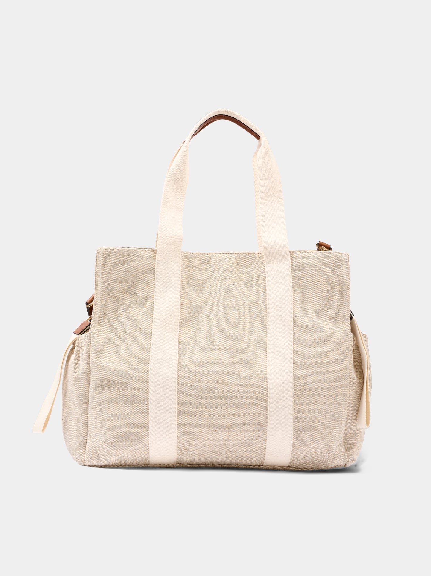 Borsa mamma avorio per neonati con logo,Chloé Kids,C20941 117