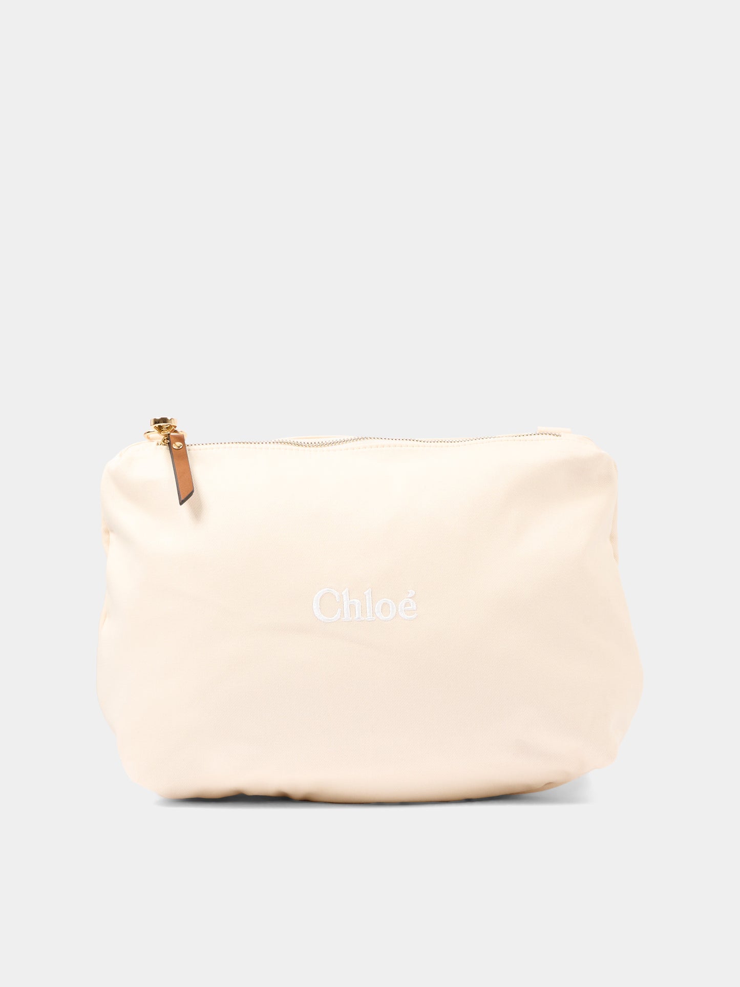 Borsa mamma avorio per neonati con logo,Chloé Kids,C20941 117