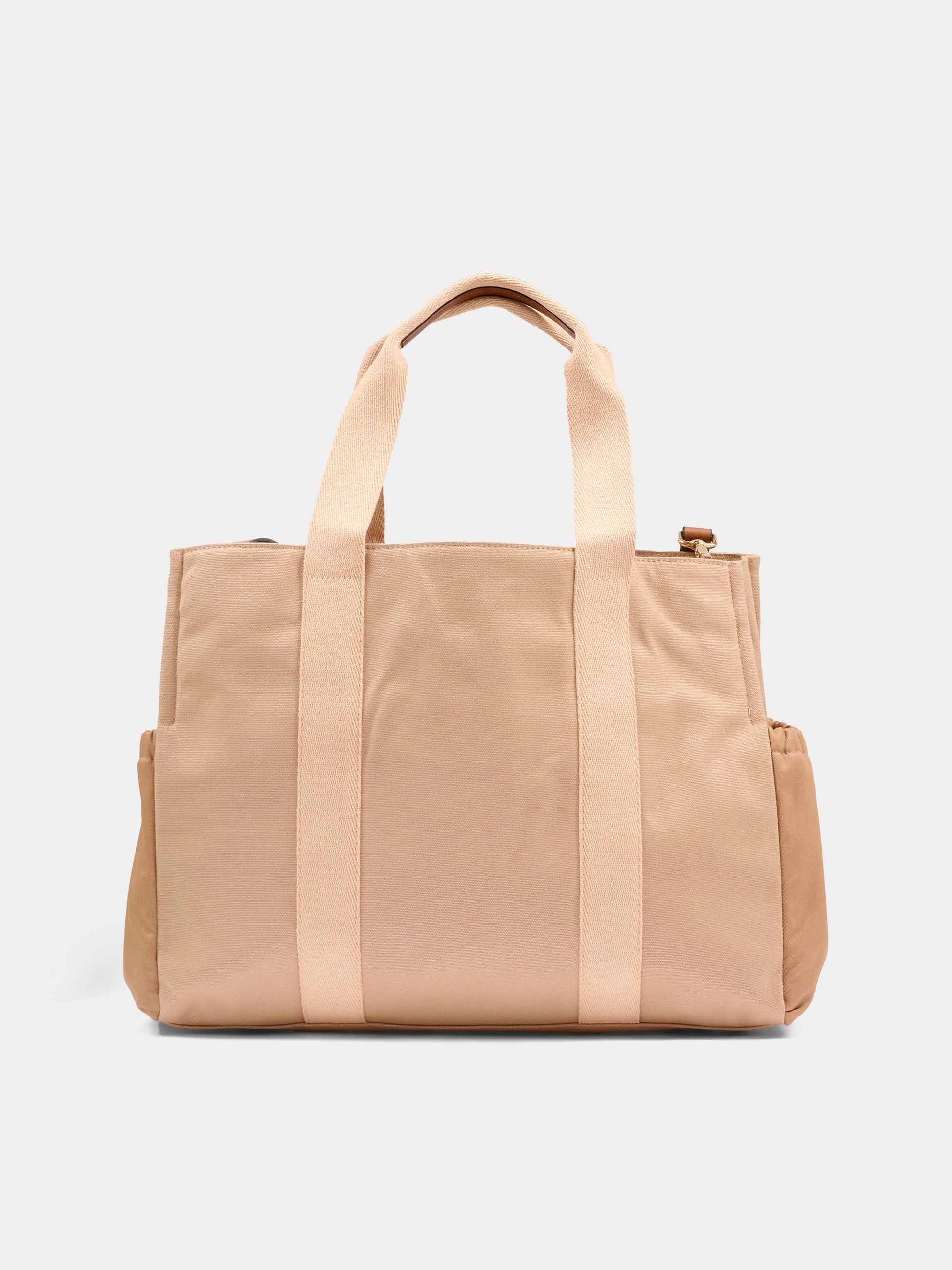 Borsa mamma beige per neonati con logo ricamato,Chloé Kids,C20942 244