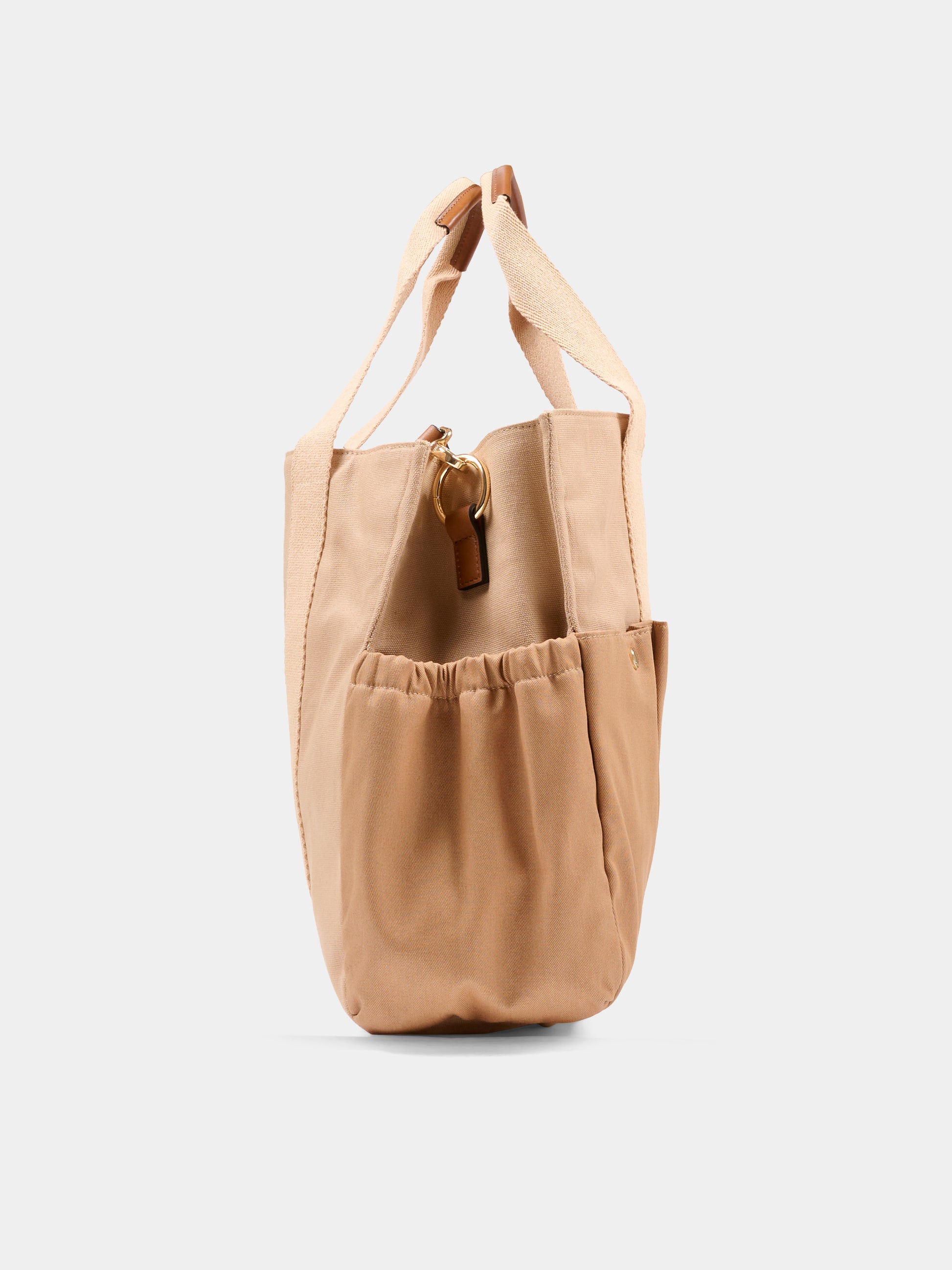 Borsa mamma beige per neonati con logo ricamato,Chloé Kids,C20942 244
