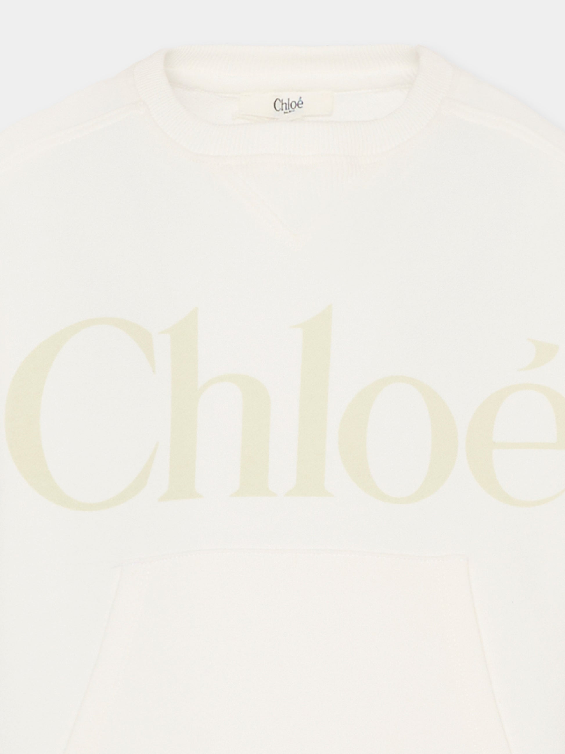 Vestito avorio per bambina con logo,Chloé Kids,C21230 117