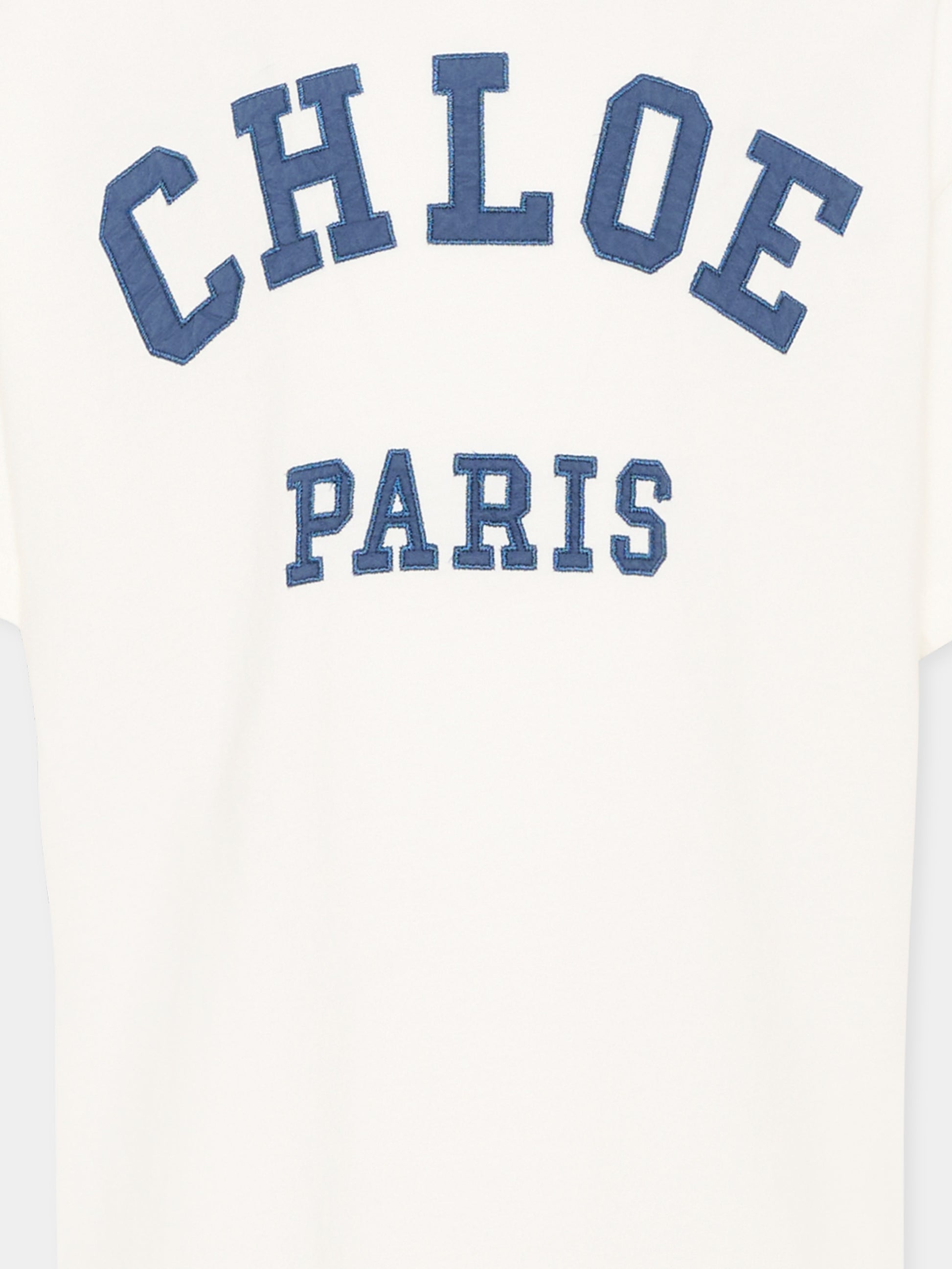 Vestito bianco per bambina con logo,Chloé Kids,C21239 117
