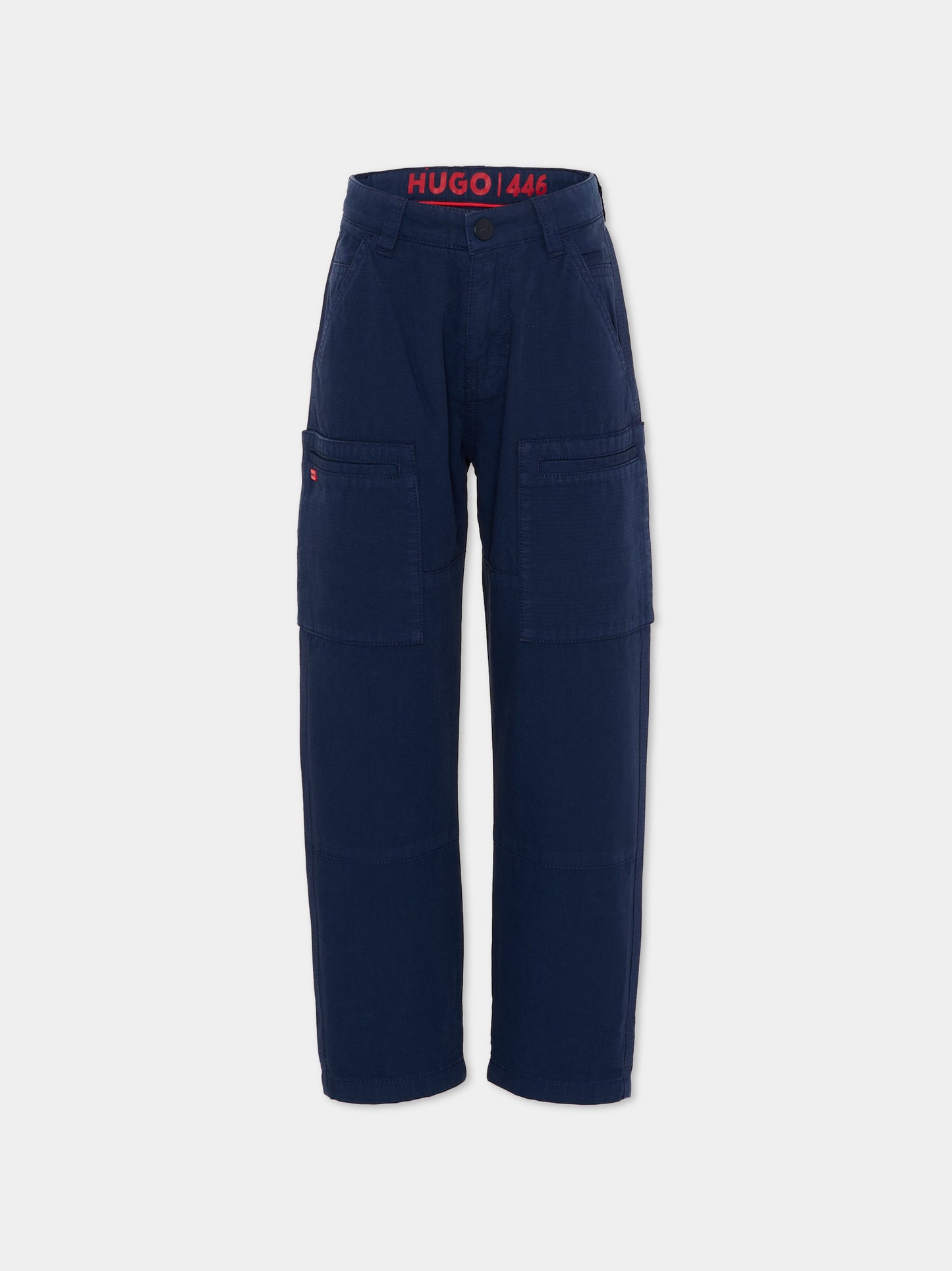 Pantalone blu per bambino con tasche cargo,Hugo,G00982 85C