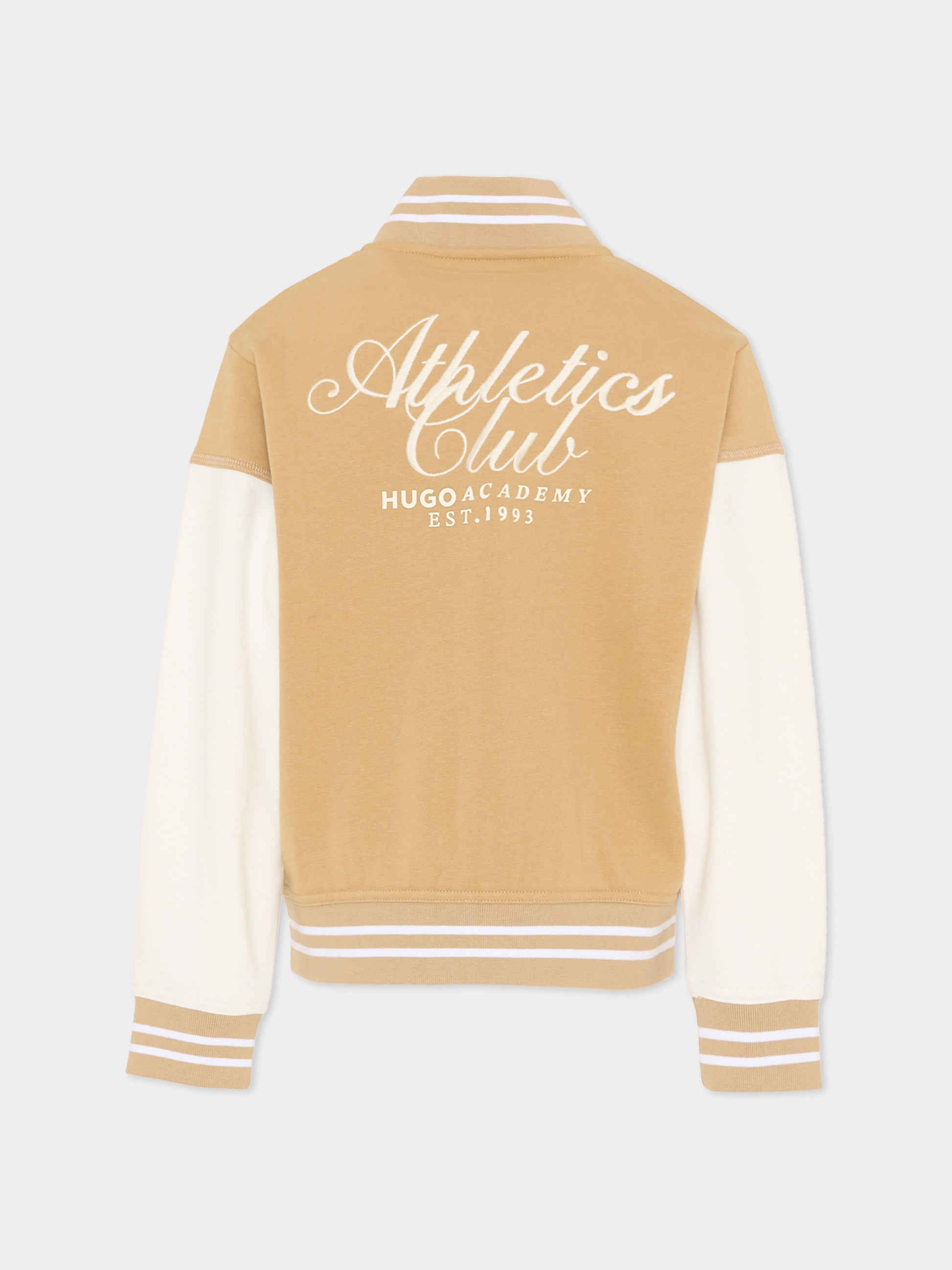 Bomber beige per bambino con logo,Hugo,G01003 23B