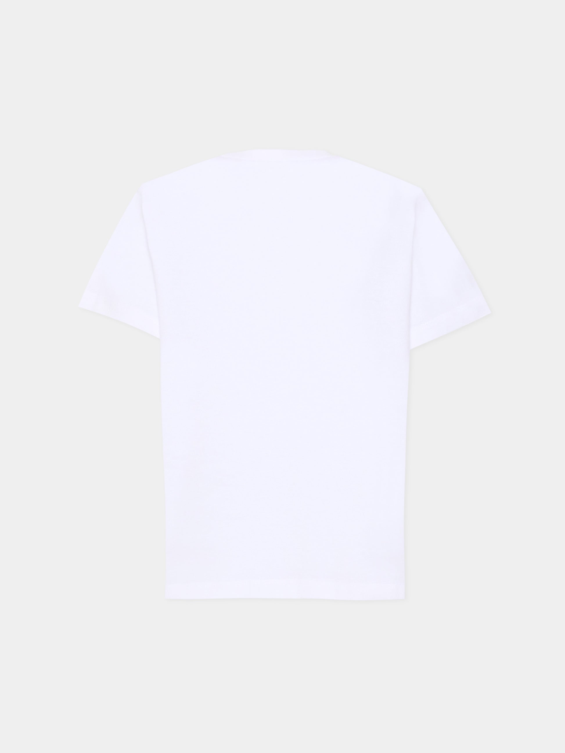 T-shirt bianca per bambino con logo beige,Hugo,G01019 10P