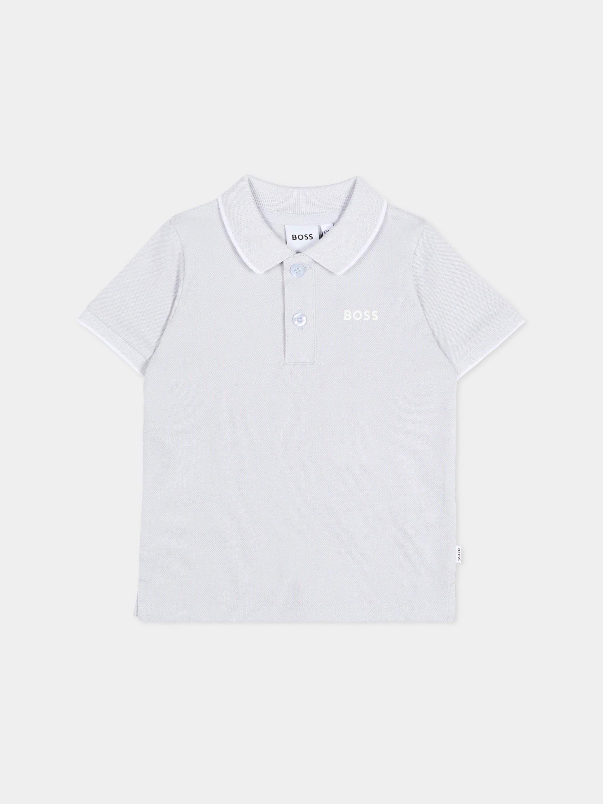 Polo celeste per neonato con logo,Boss,J52713 78K