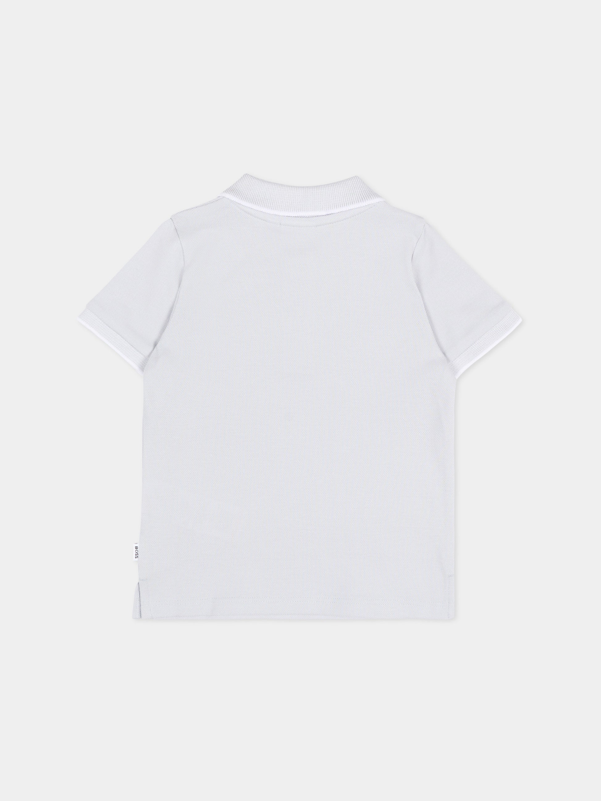 Polo celeste per neonato con logo,Boss,J52713 78K