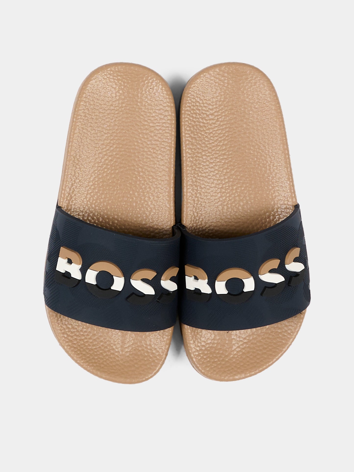 Ciabatte blu per bambino con logo,Boss,J52800 849