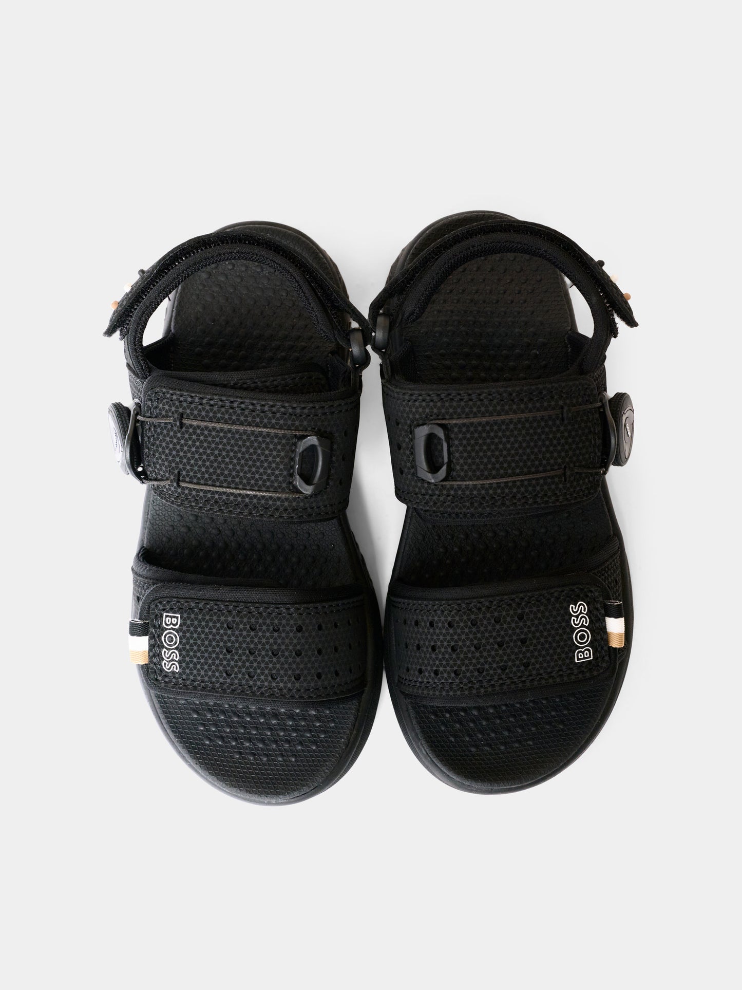 Sandali neri per bambino con logo,Boss,J52812 09B