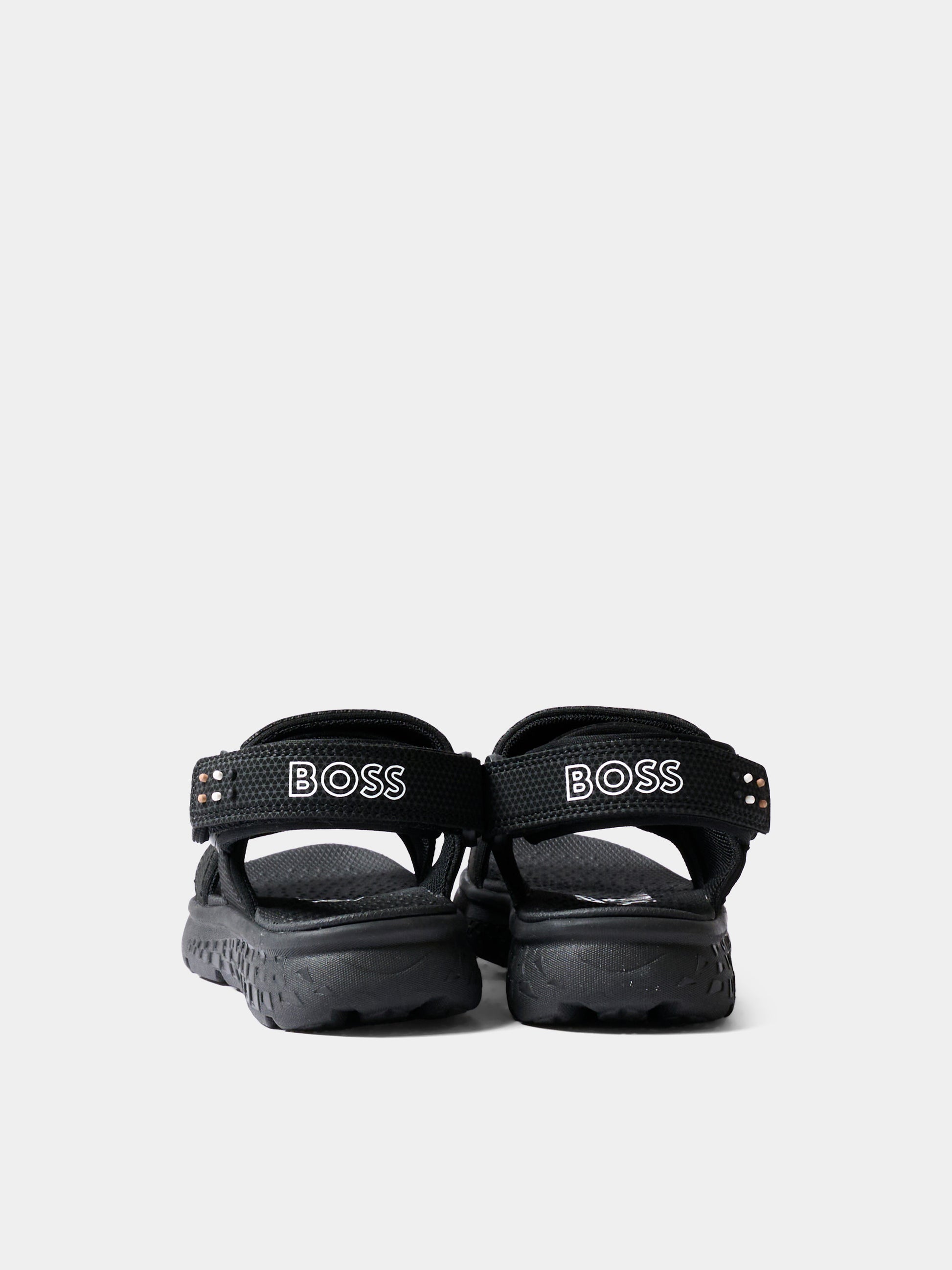 Sandali neri per bambino con logo,Boss,J52812 09B