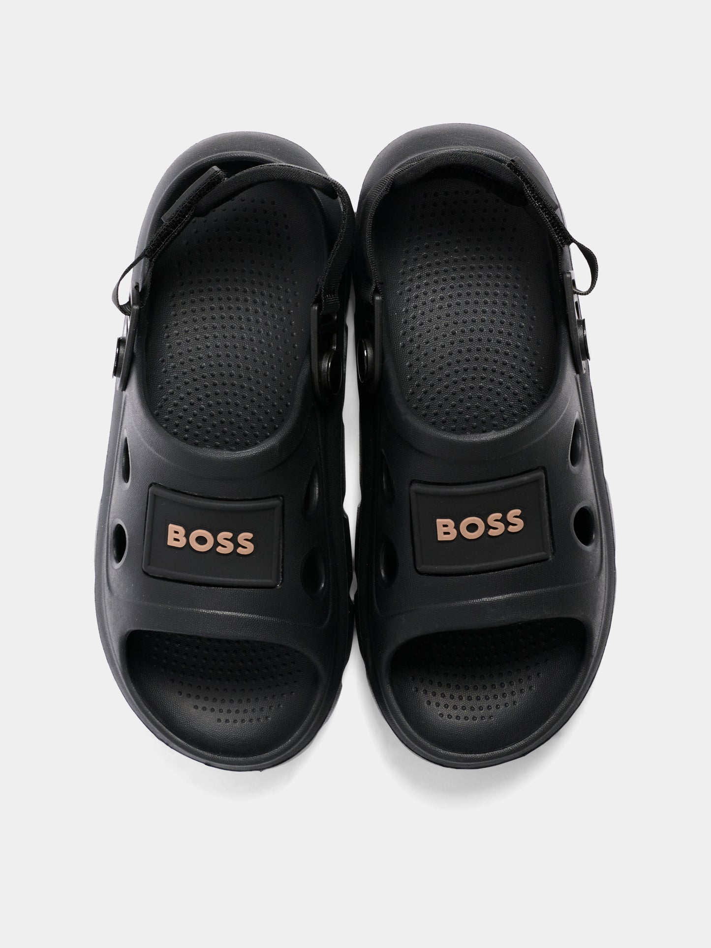 Sandali neri per bambino con logo,Boss,J52813 09B