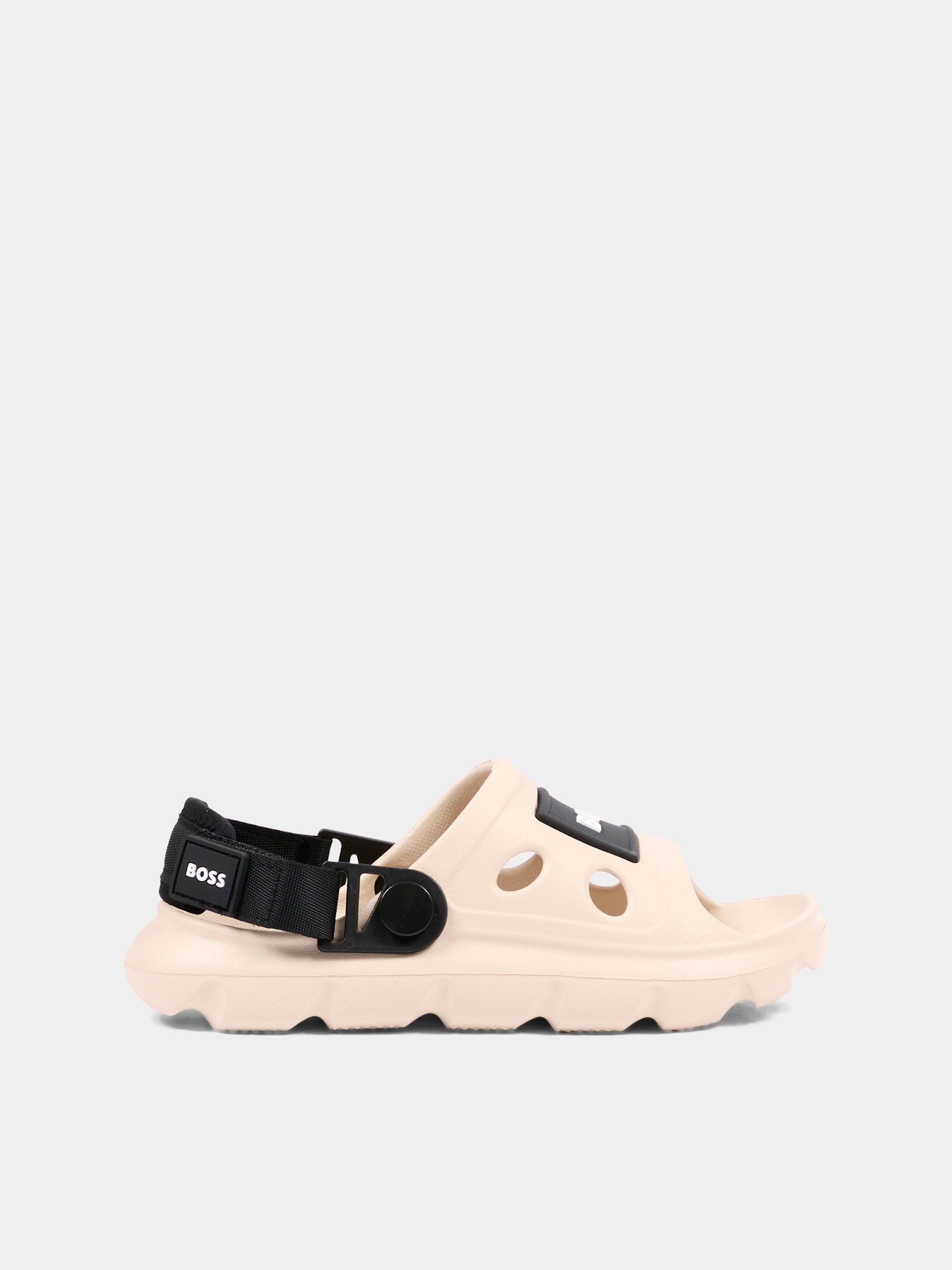 Sandali beige per bambino con logo,Boss,J52813 249