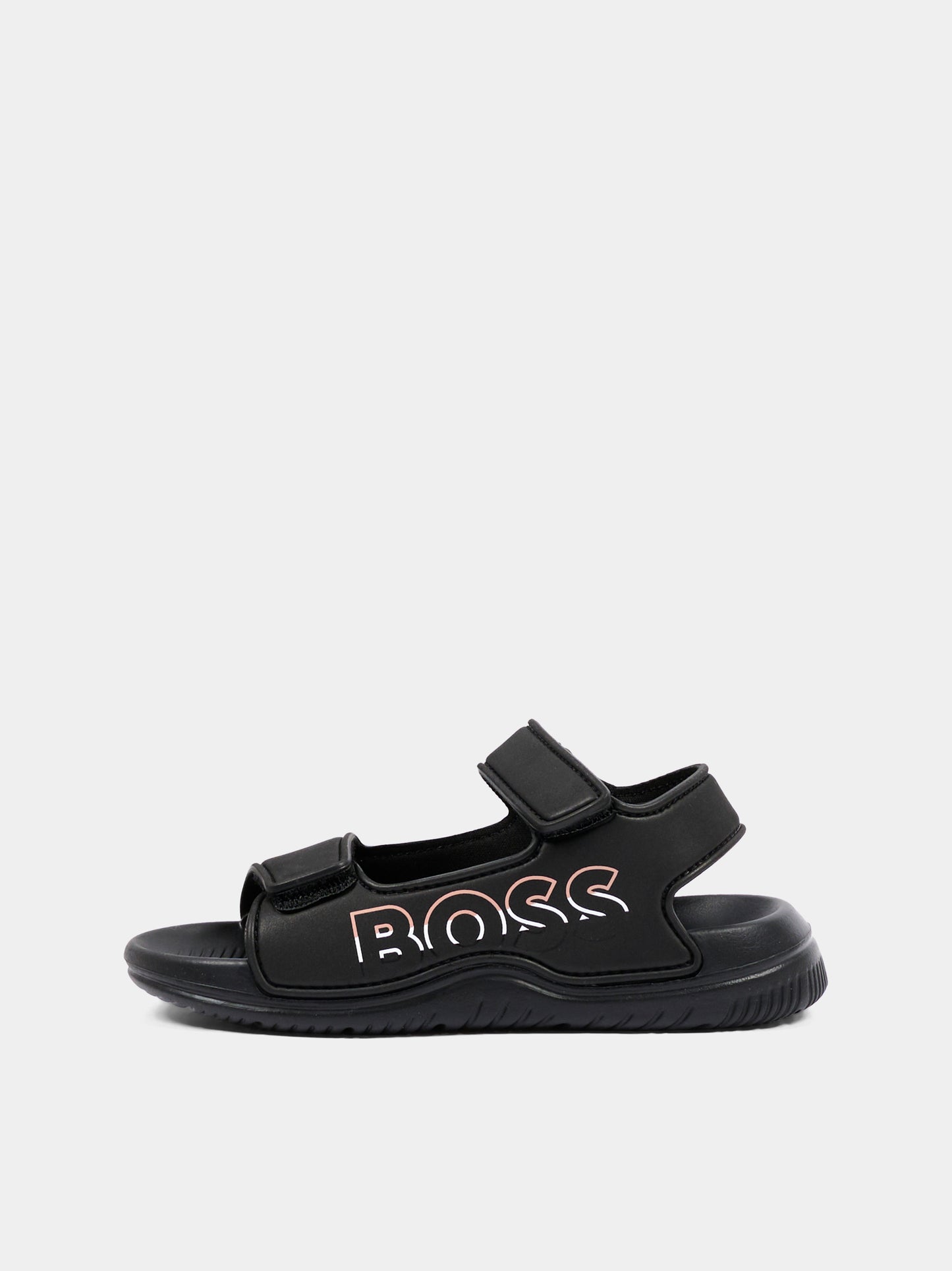 Sandali neri per bambino con logo,Boss,J52821 09B