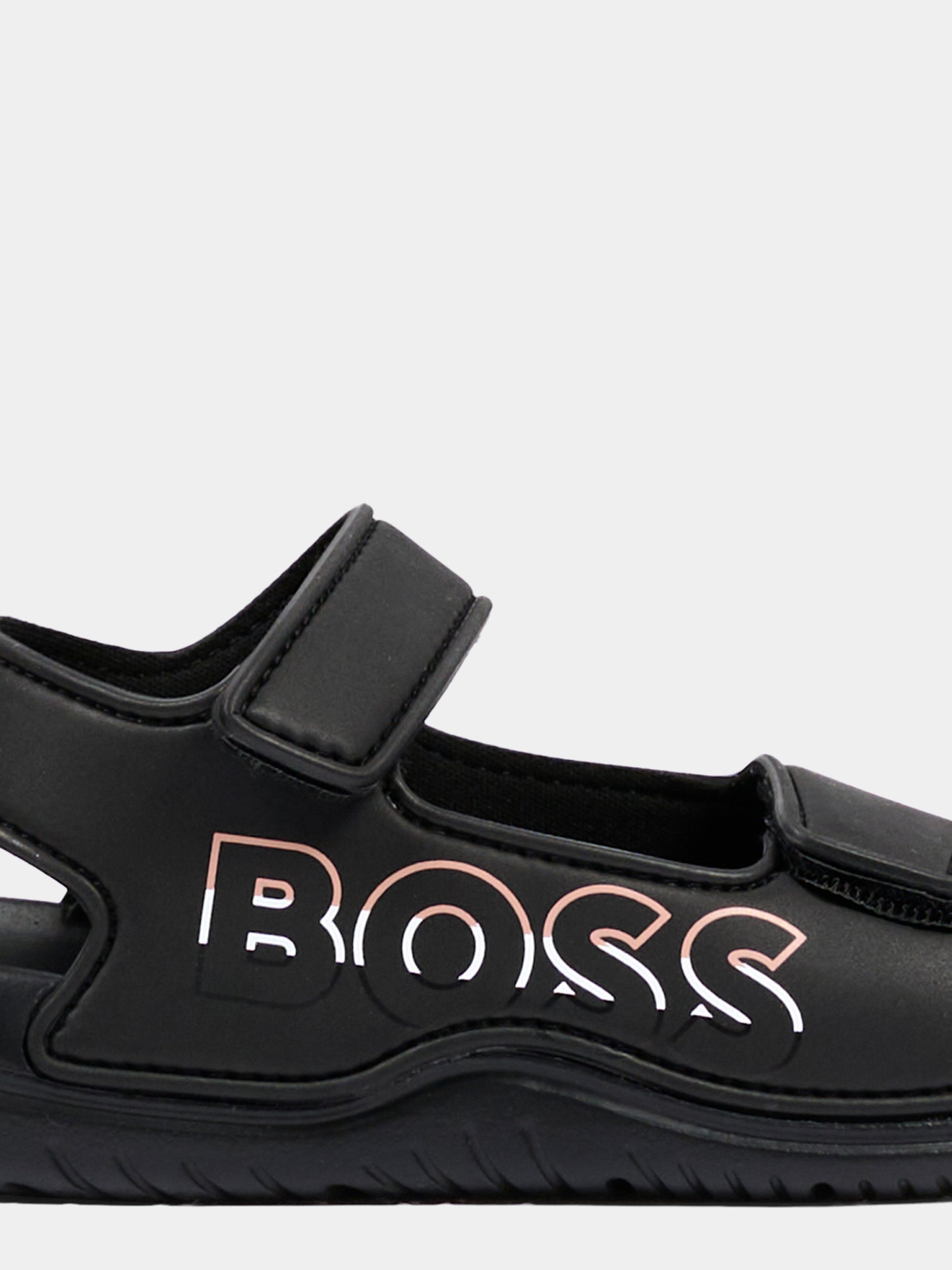 Sandali neri per bambino con logo,Boss,J52821 09B