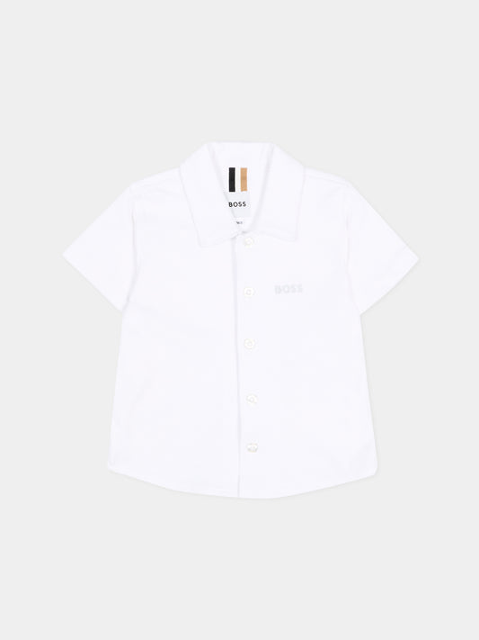 Camicia celeste per neonato con logo,Boss,J52845 10P