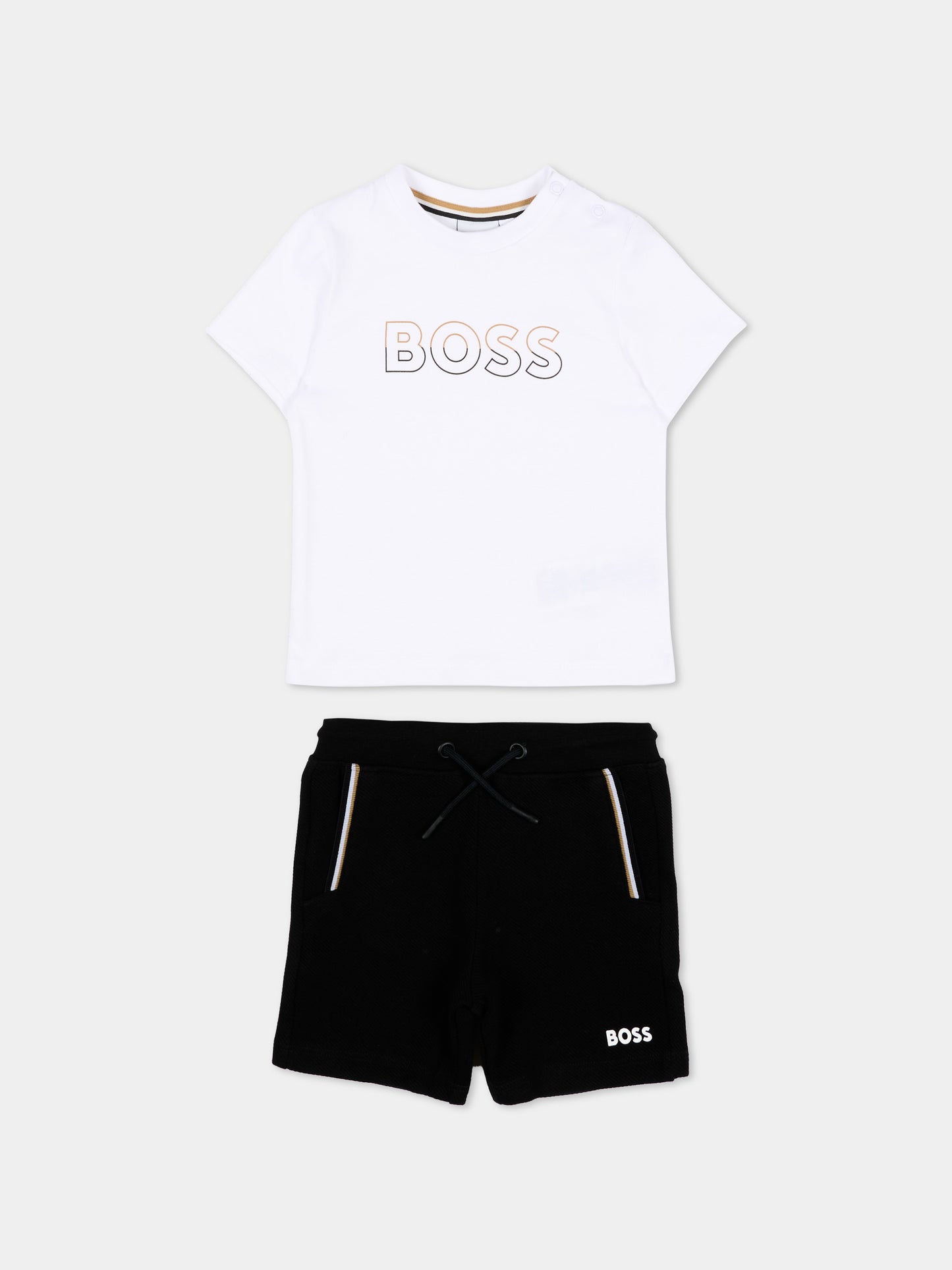 Completo sportivo multicolor per neonato con logo,Boss,J52846 09B