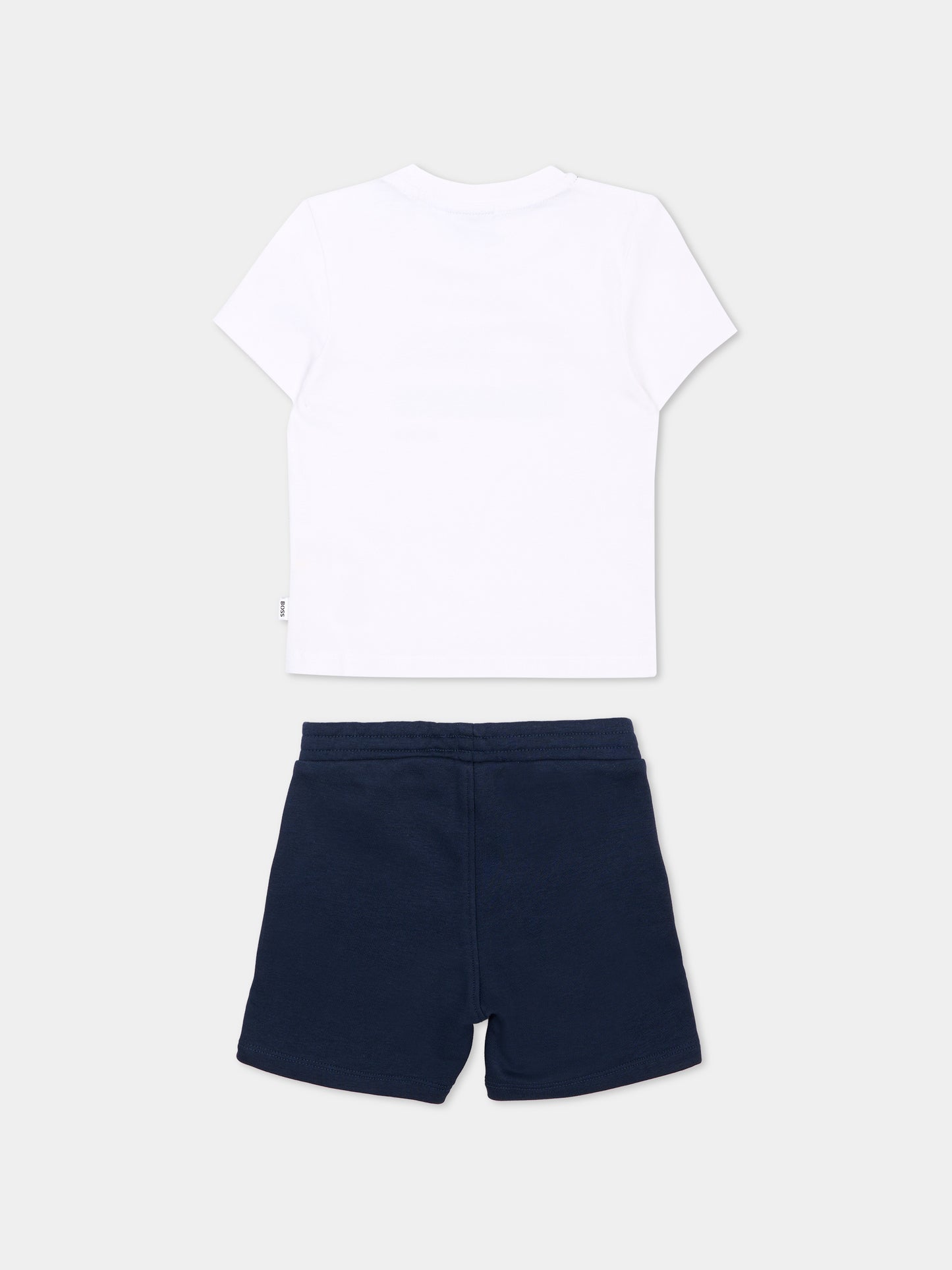 Completo multicolor per neonato con bandiera e logo,Boss,J52847 849