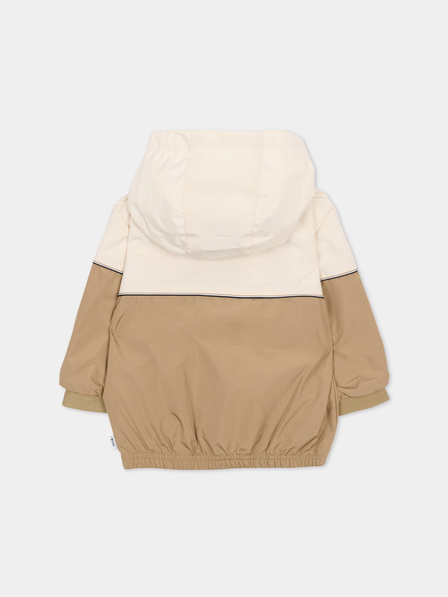 Giacca a vento beige per neonato con logo,Boss,J52860 295