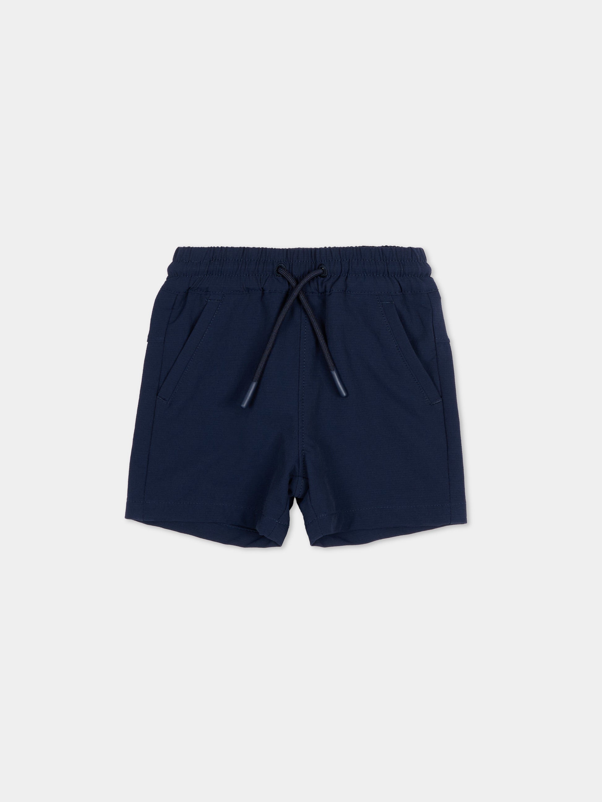 Shorts blu per neonato logo tono su tono,Boss,J52876 849