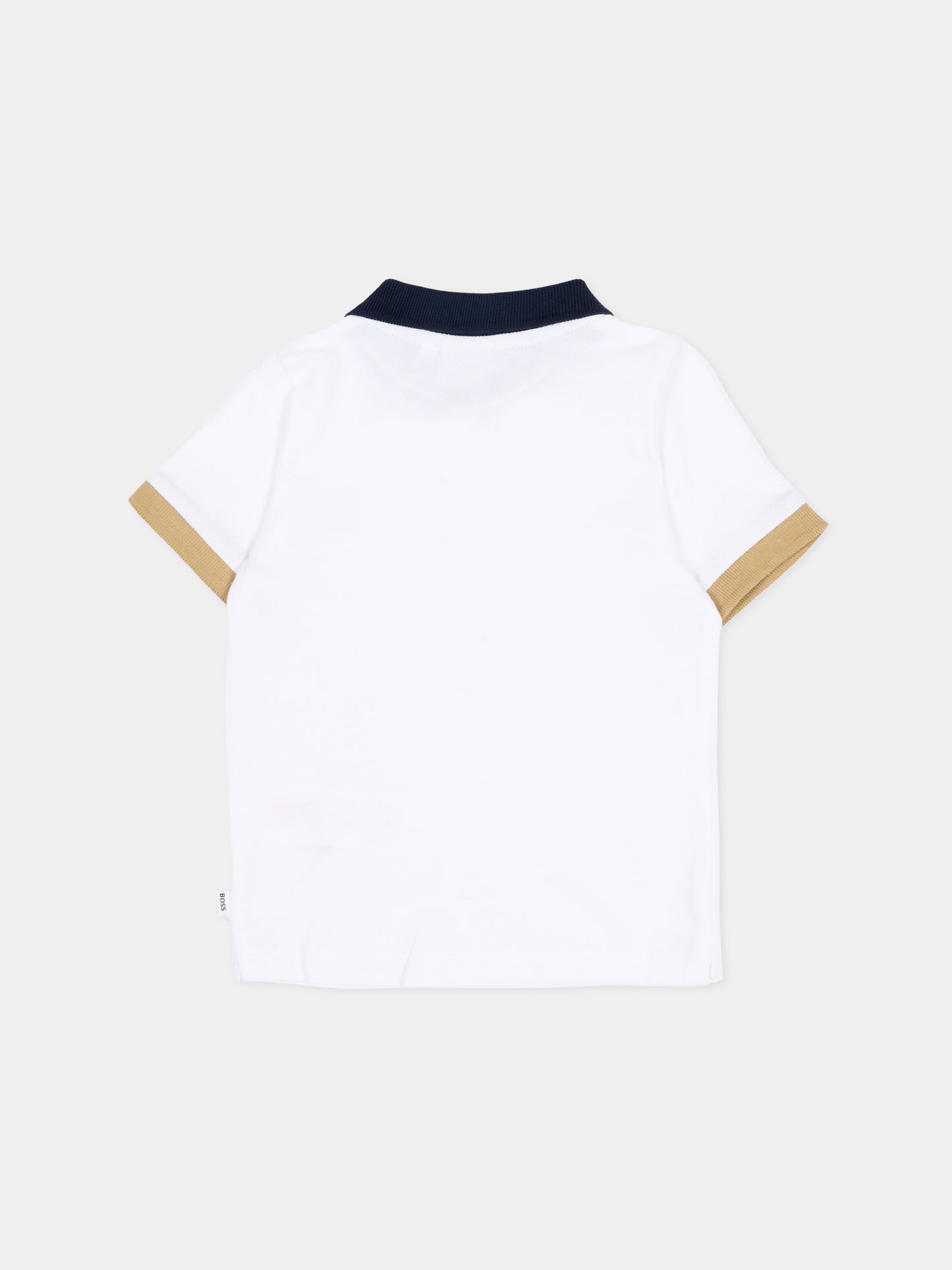 Polo bianca per neonato con logo,Boss,J52878 10P