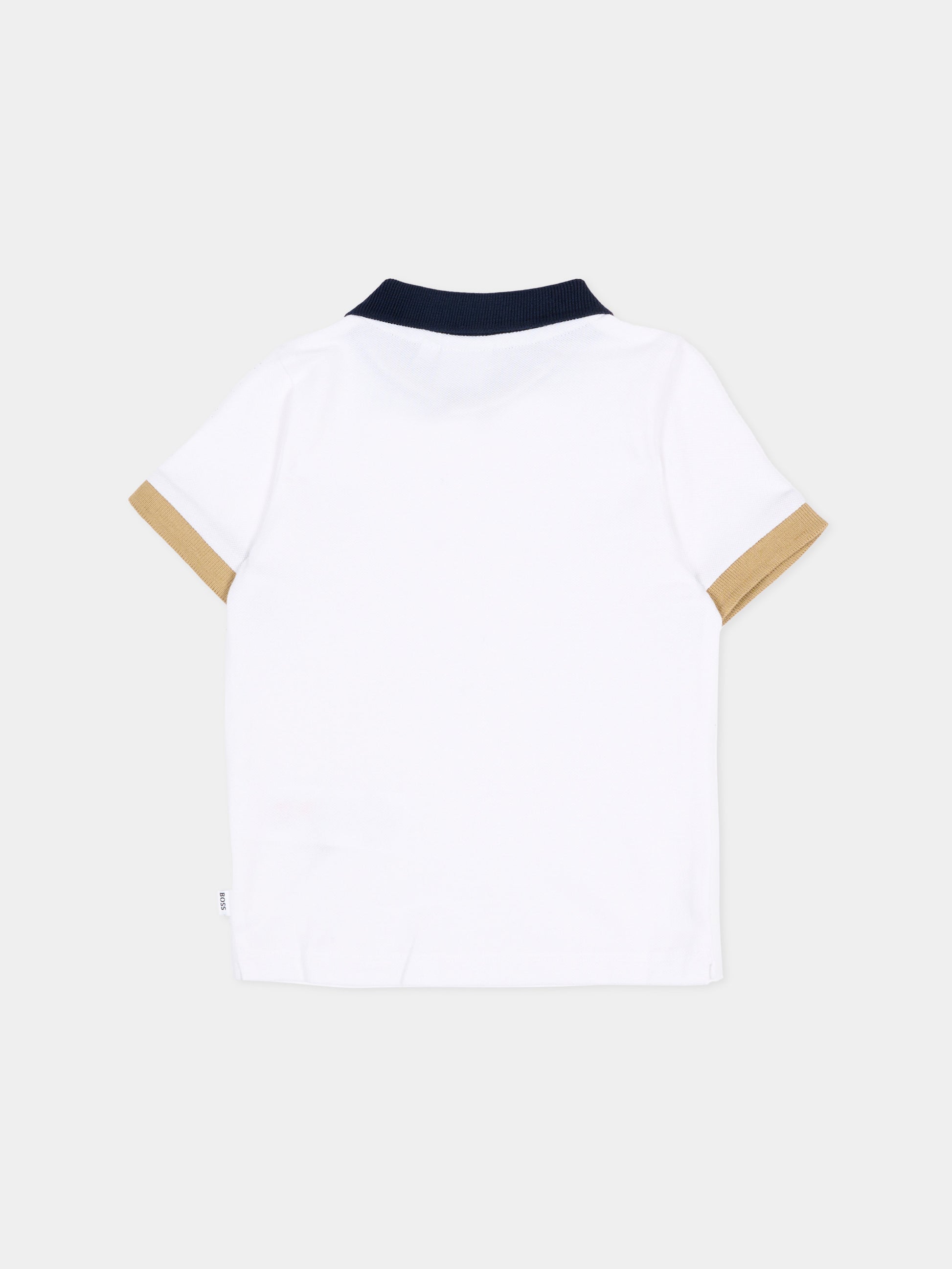 Polo bianca per neonato con logo,Boss,J52878 10P