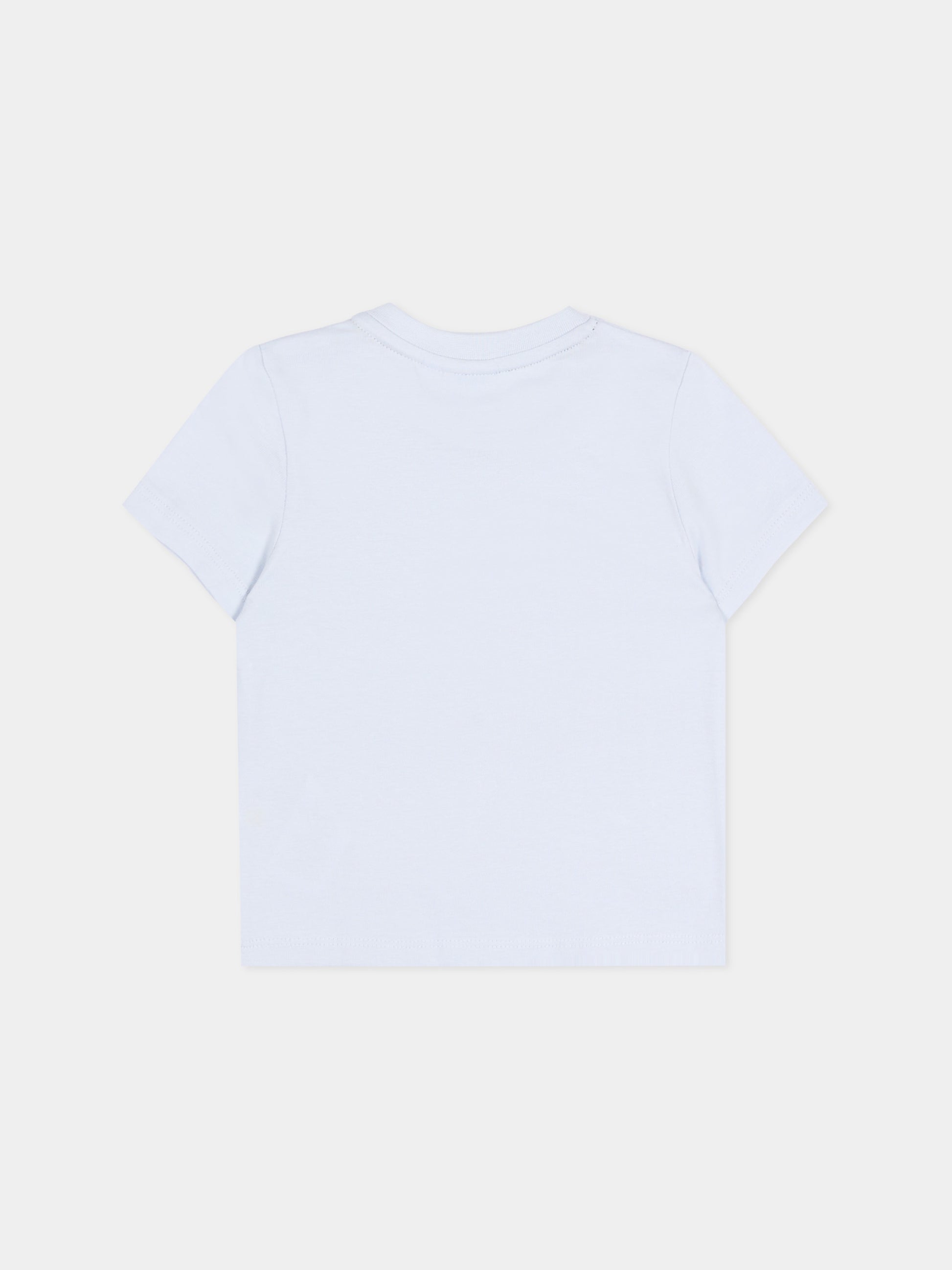 T-Shirt celeste per neonato con logo,Boss,J52887 78K