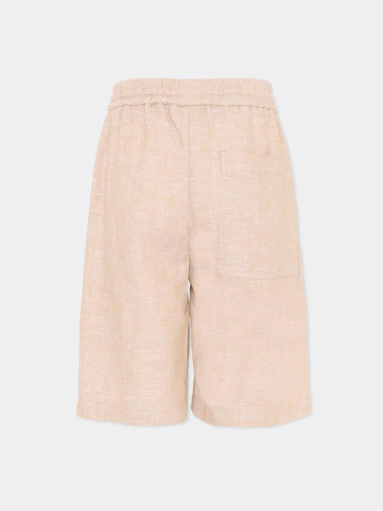 Shorts beige in misto lino per bambino,Boss,J52924 249
