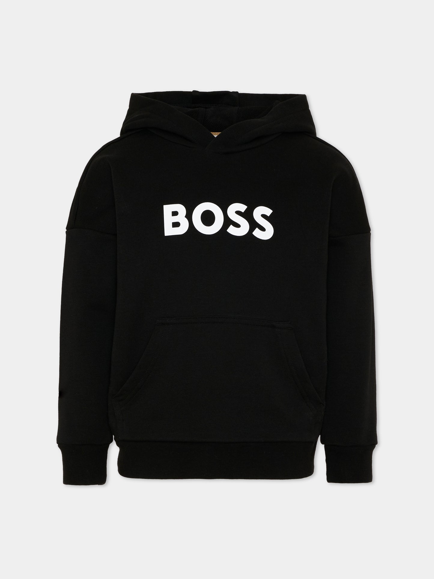 Felpa nera con logo per bambino,Boss,J52969 09B