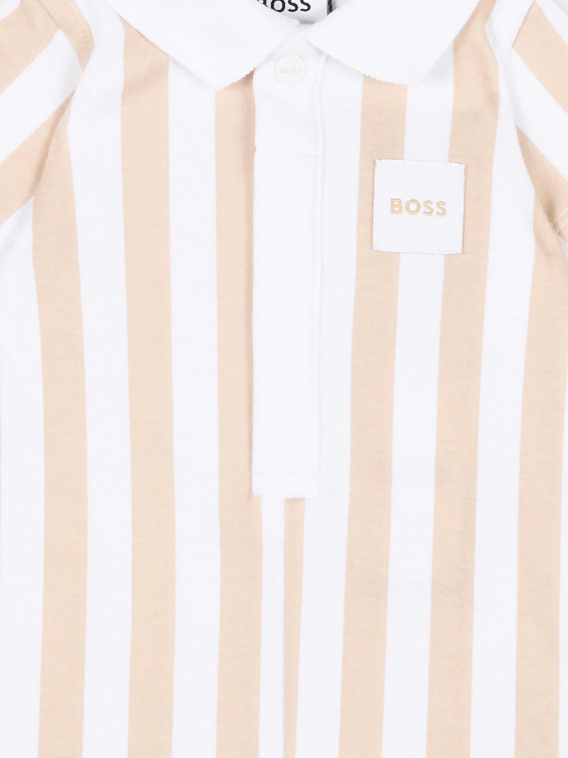 Pagliaccetto beige a righe per neonato,Boss,J53032 249