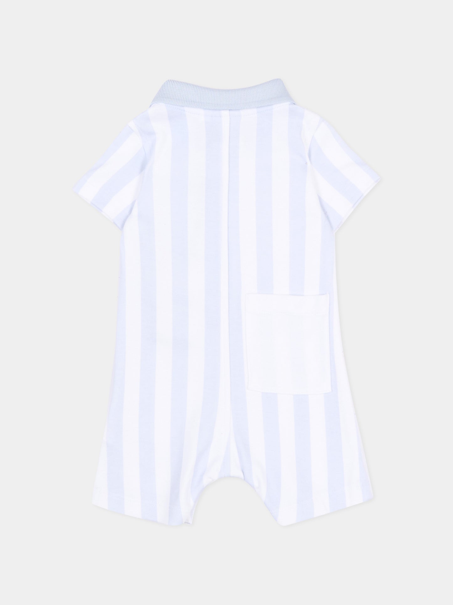 Pagliaccetto celeste a righe per neonato,Boss,J53032 771